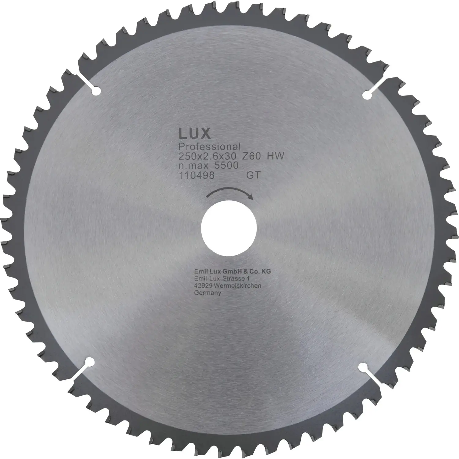 LUX-TOOLS Kotouč pro kapovací pilu z tvrdokovu, 60 zubů, pr. 250 x 30 mm