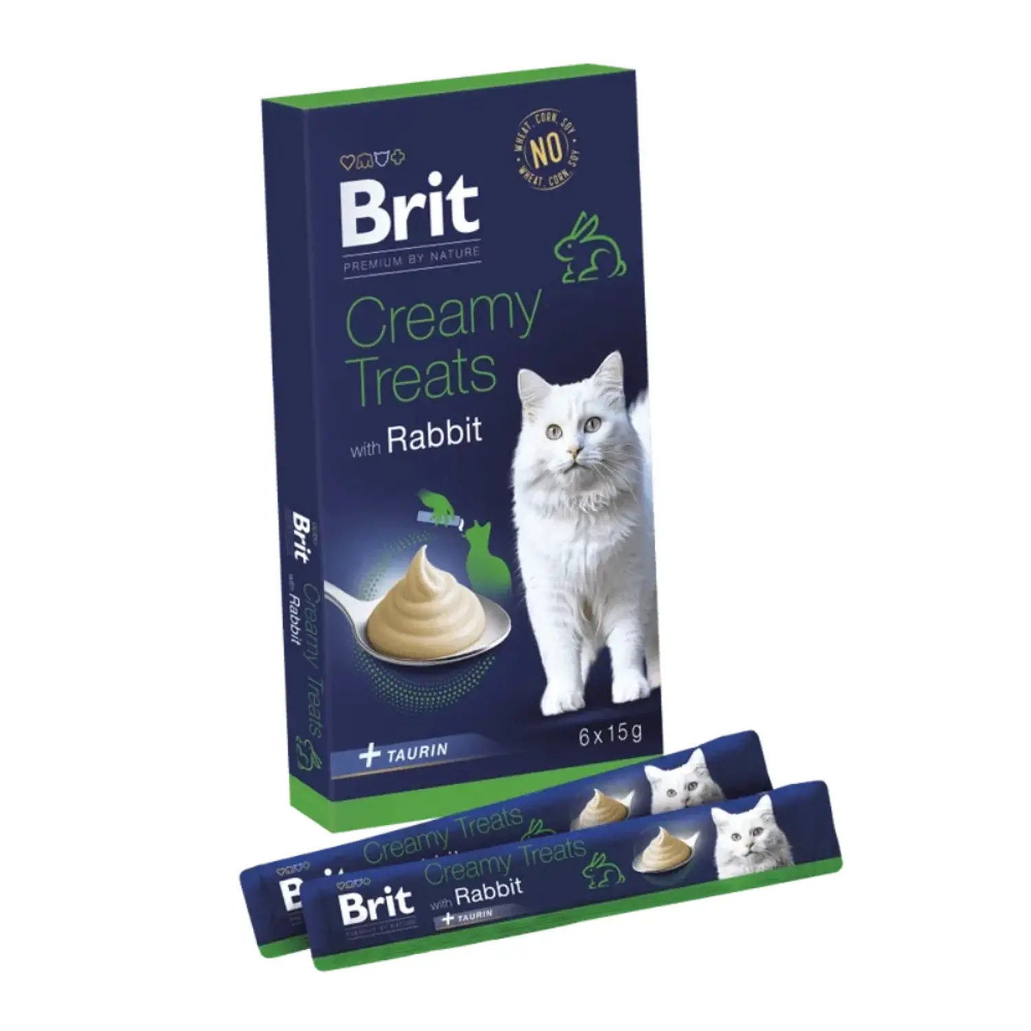 Brit Premium Cat by Nature Creamy Treats Rabbit 6x15g + Množstevní sleva