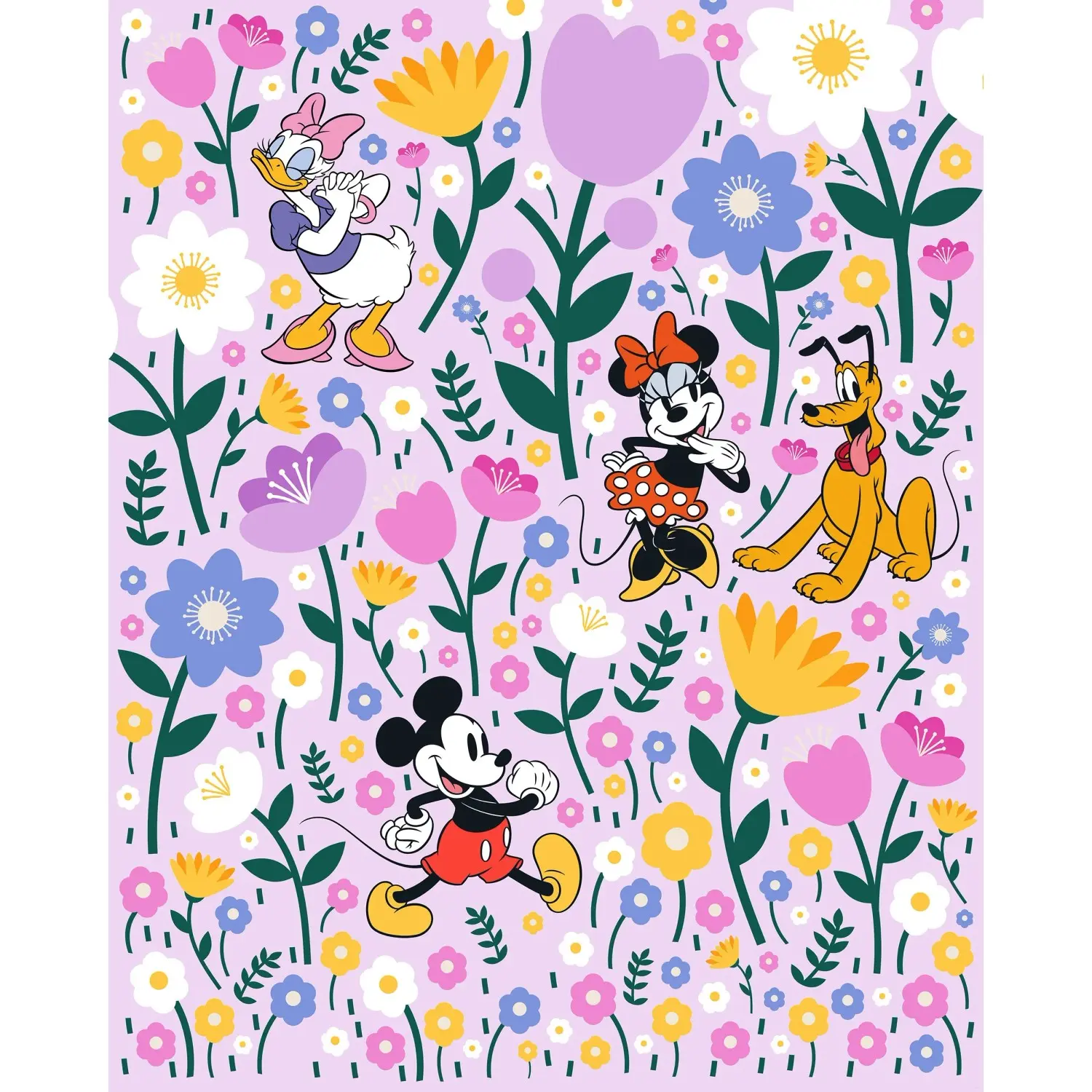 Komar Vliesová fototapeta Disney Mickey und Minnie Mouse Botan.Spring 200x250cm