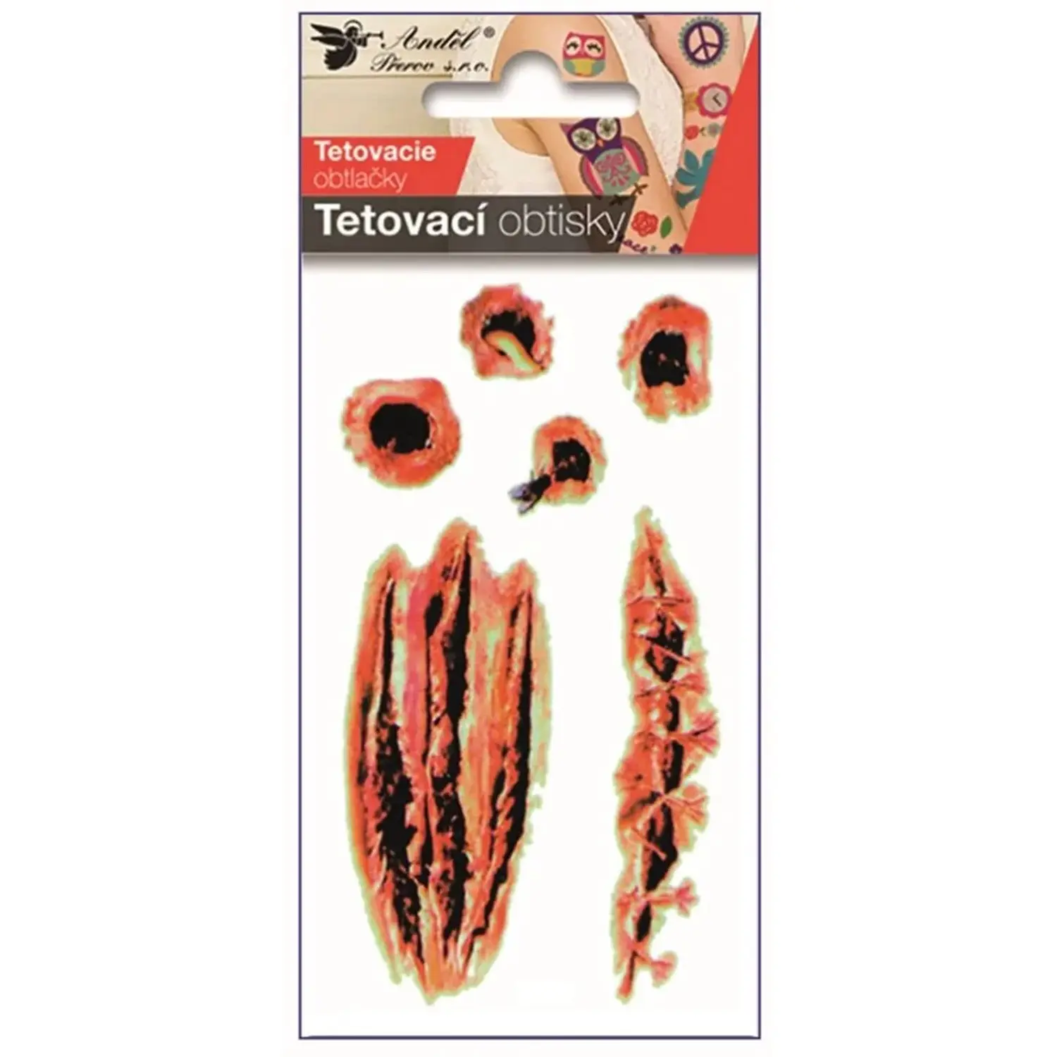 Anděl Přerov Tetovací obtisky "Halloween - jizvy" 10,5 x 6 cm, 1 arch