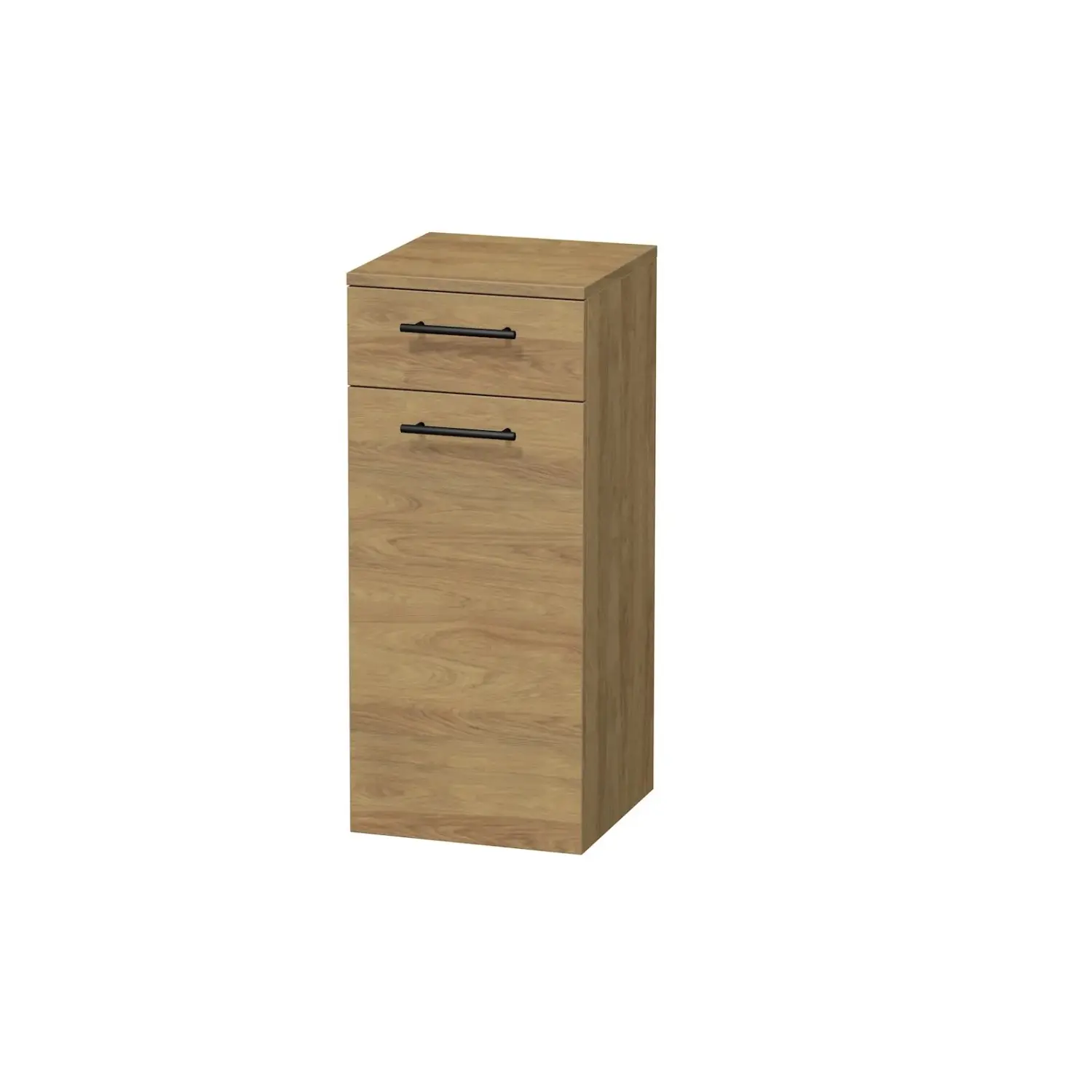INTEDOOR Nízká skříň BEE levá, úchyt černý, š. 35 cm, dub Hickory
