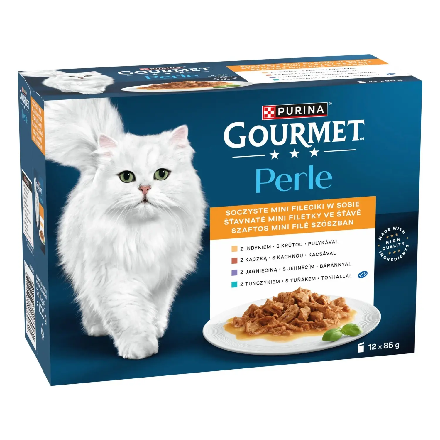 Gourmet Perle Kapsičky pro kočky krůta, kachna, jehněčí, tuňák 12 x 85 g