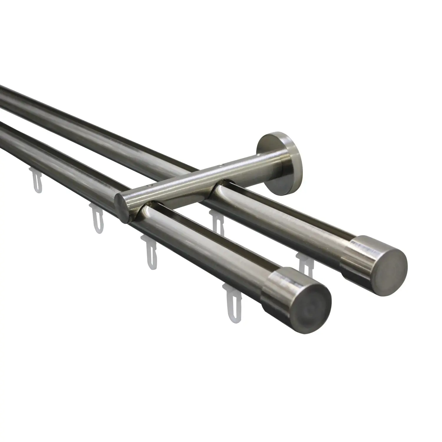 Gardinia Záclonová souprava Isa nerezová 2 tyče s pojezdem pr. 20 mm, 220 cm