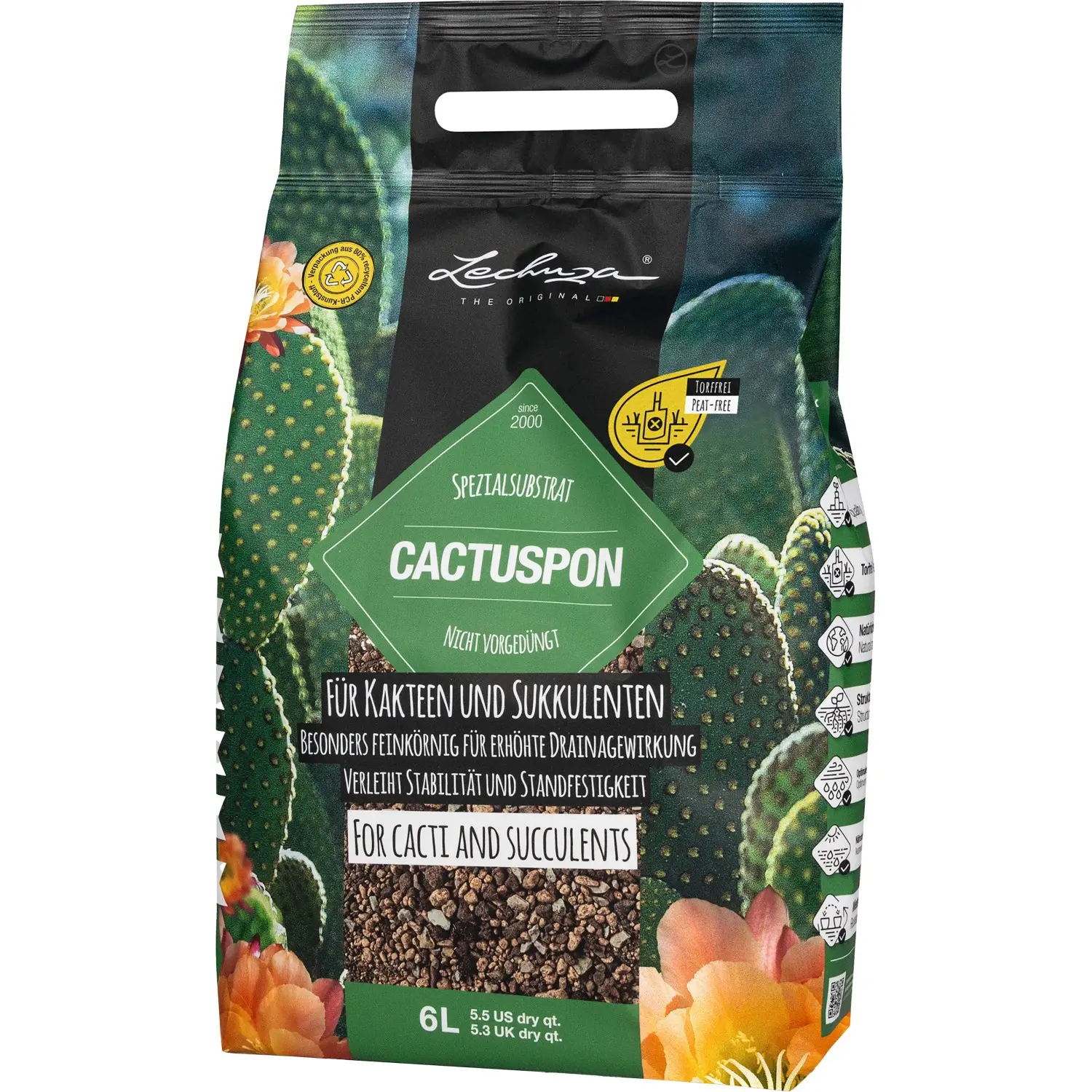 LECHUZA CACTUSPON Speciální substrát pro kaktusy a sukulenty 6 l