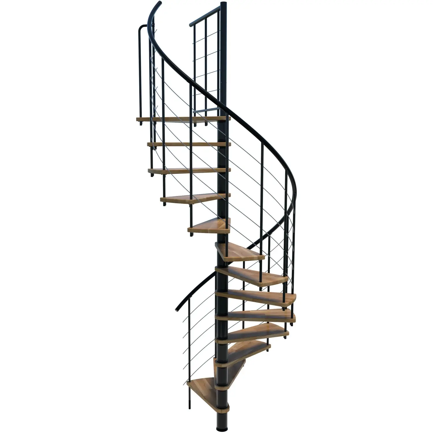 Minka STAIRS Kombinované točité schodiště Venezia Smart dub/černá pr. 140 cm