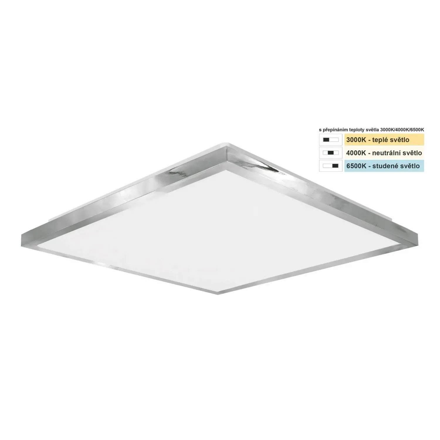 TOP LIGHT Koupelnové stropní LED svítidlo Silver HL CCT 24W IP44 2400lm 38x38cm