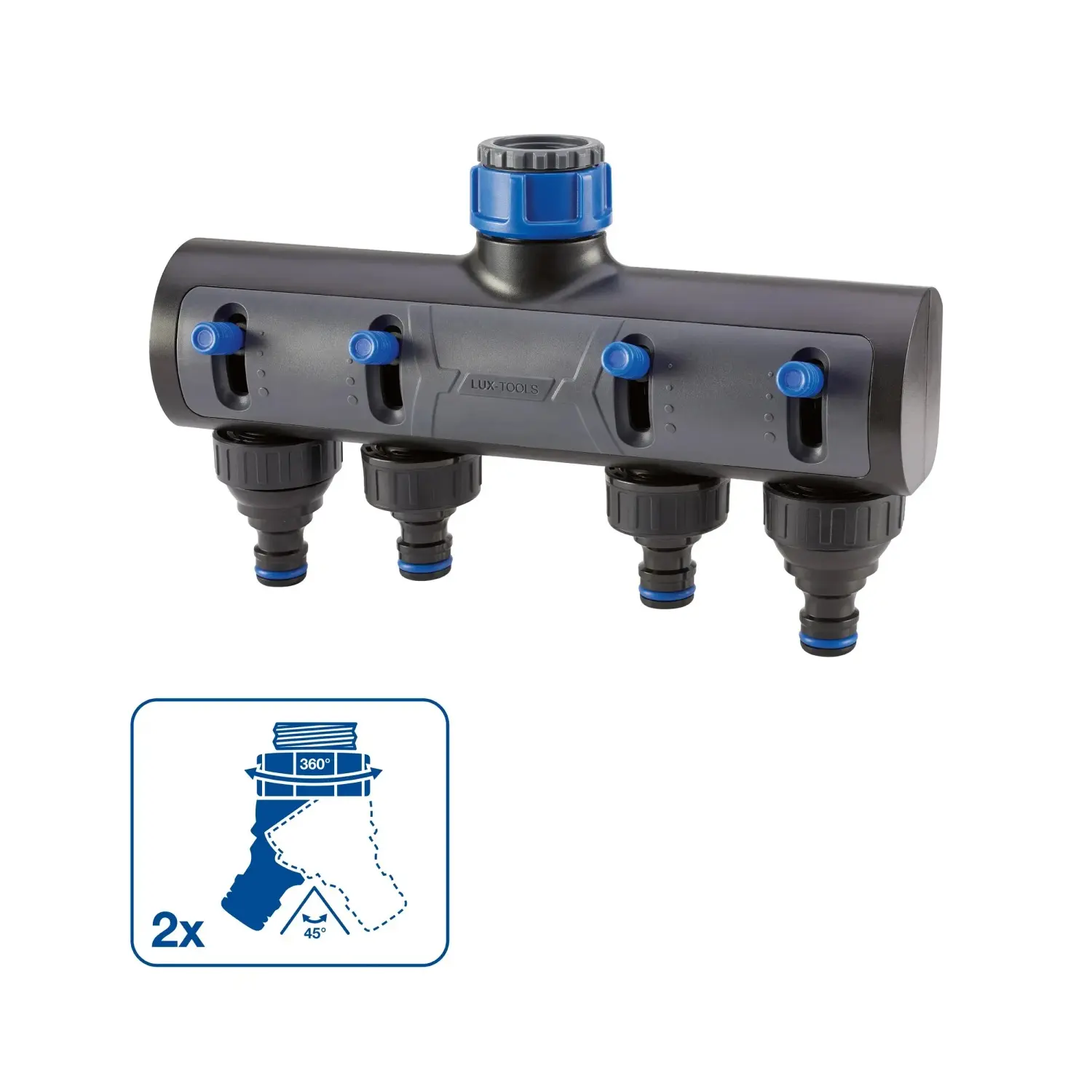 LUX-TOOLS 4cestný rozdělovač 26,4 mm (G 3/4") na 33,3 mm (G 1")