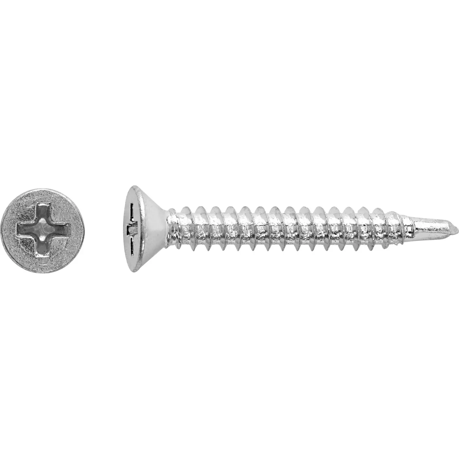 Samořezný šroub se zápustnou hlavou PH2 bíle pozinkovaný 4,8 x 22 mm, 40 ks