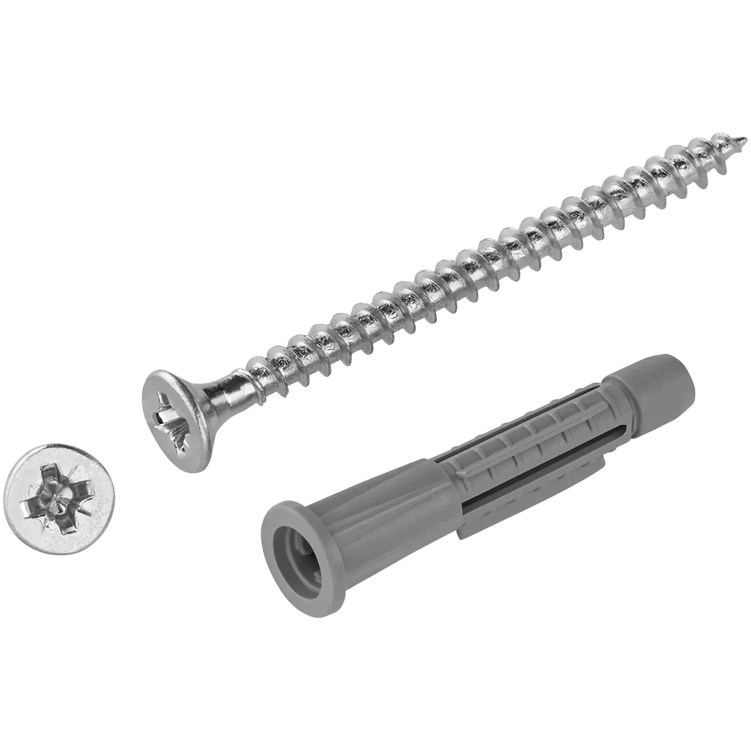 LUX-TOOLS Uni.hmoždinka s límcem pr. 5 x 30 mm, vč. šroubů PZ2 3,5 x 45 mm, 10ks