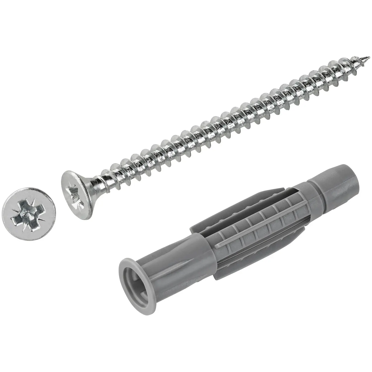 LUX-TOOLS Uni.hmoždinka s límcem pr. 40 x 58 mm, vč. šroubů PZ3 6 x 80 mm, 4 ks