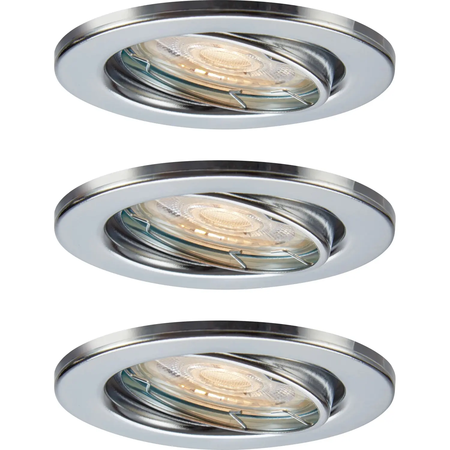 OBI LED vestavné svítidlo 86R chrom GU10, 3,5W 345lm 3000K, pr. 86 mm, 3 ks