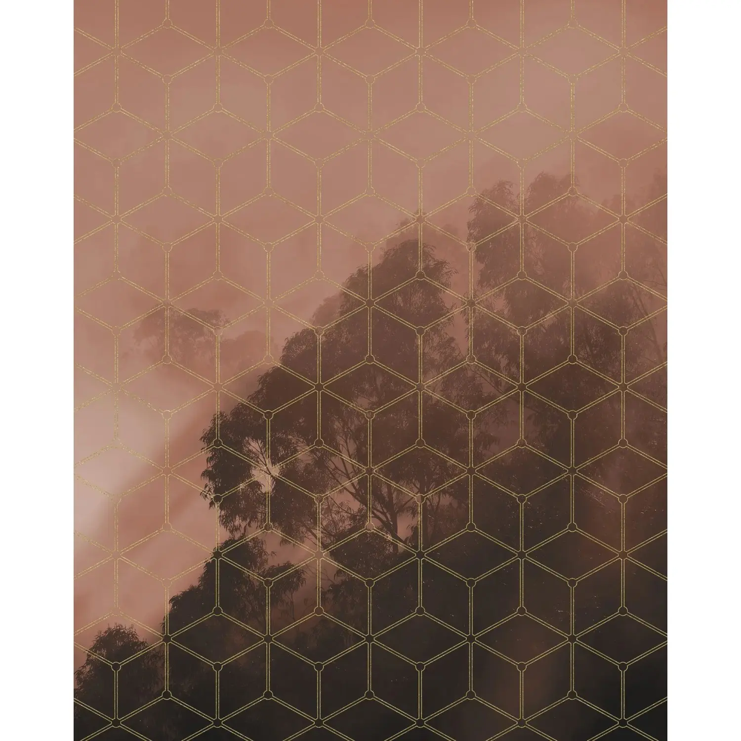 Komar Vliesová fototapeta Golden Grid 200 x 250 cm