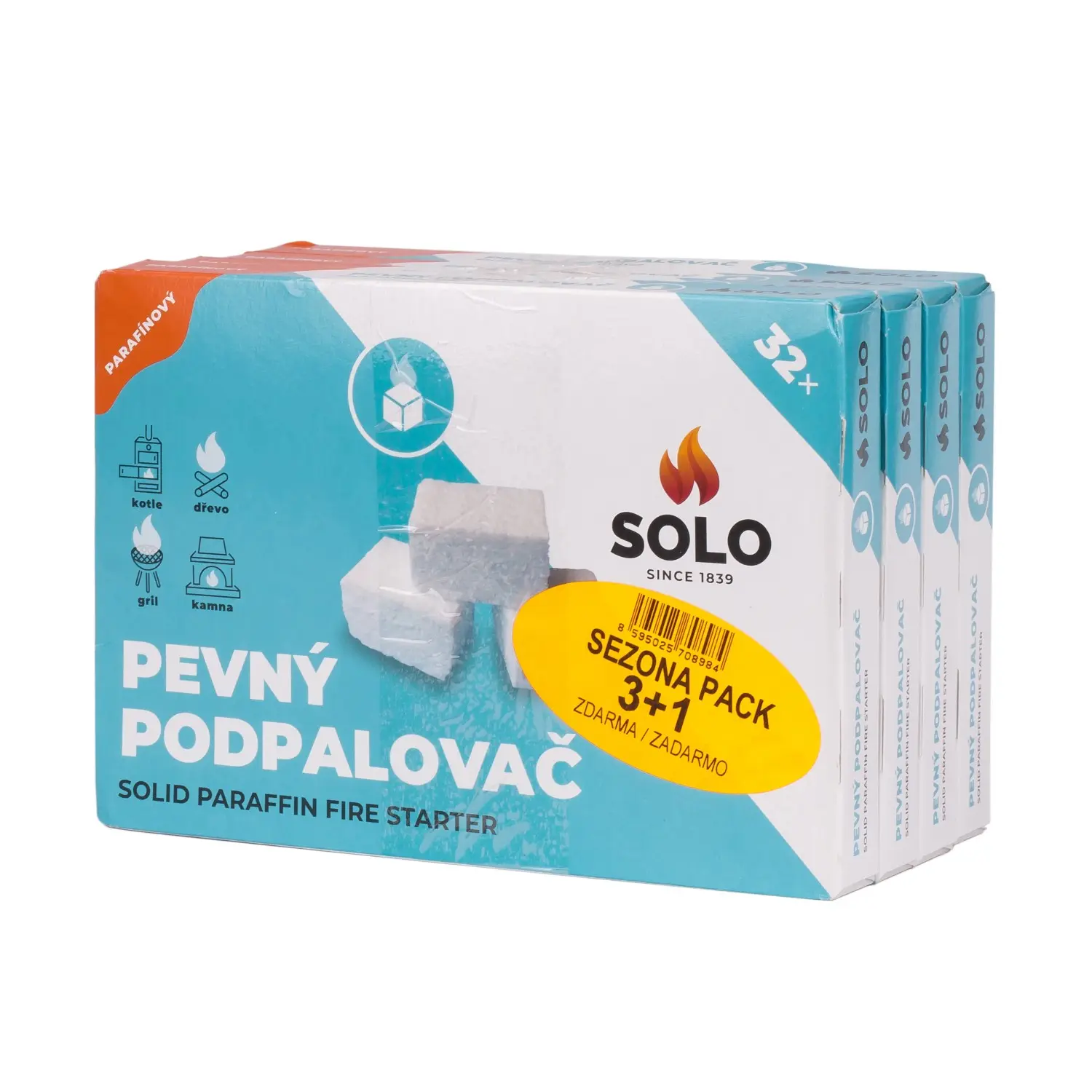 Solo pevný podpalovač parafínový