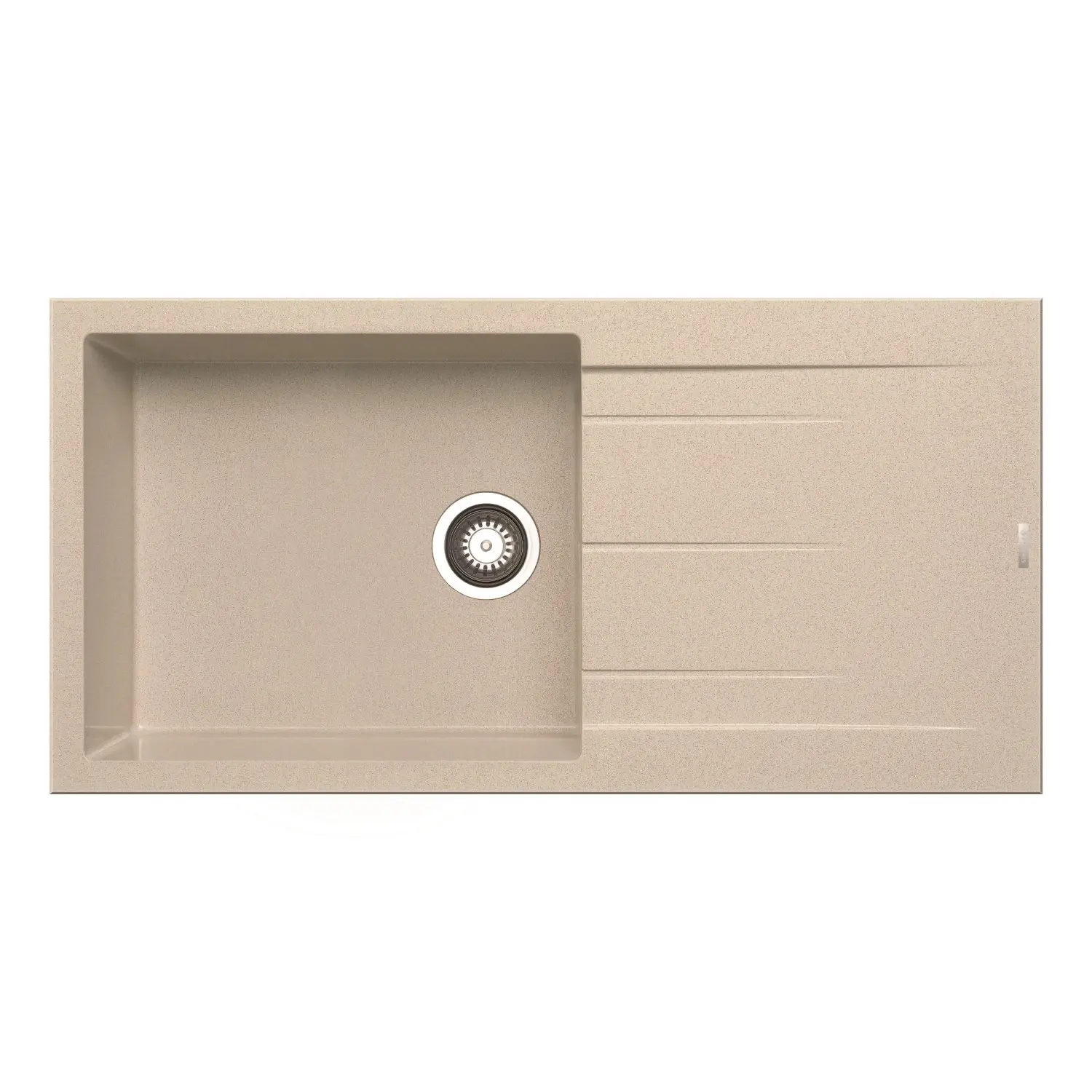 PYRAMIS Granitový dřez s odkapávačem Alazia 1B 1D, beige, 100 x 50 cm
