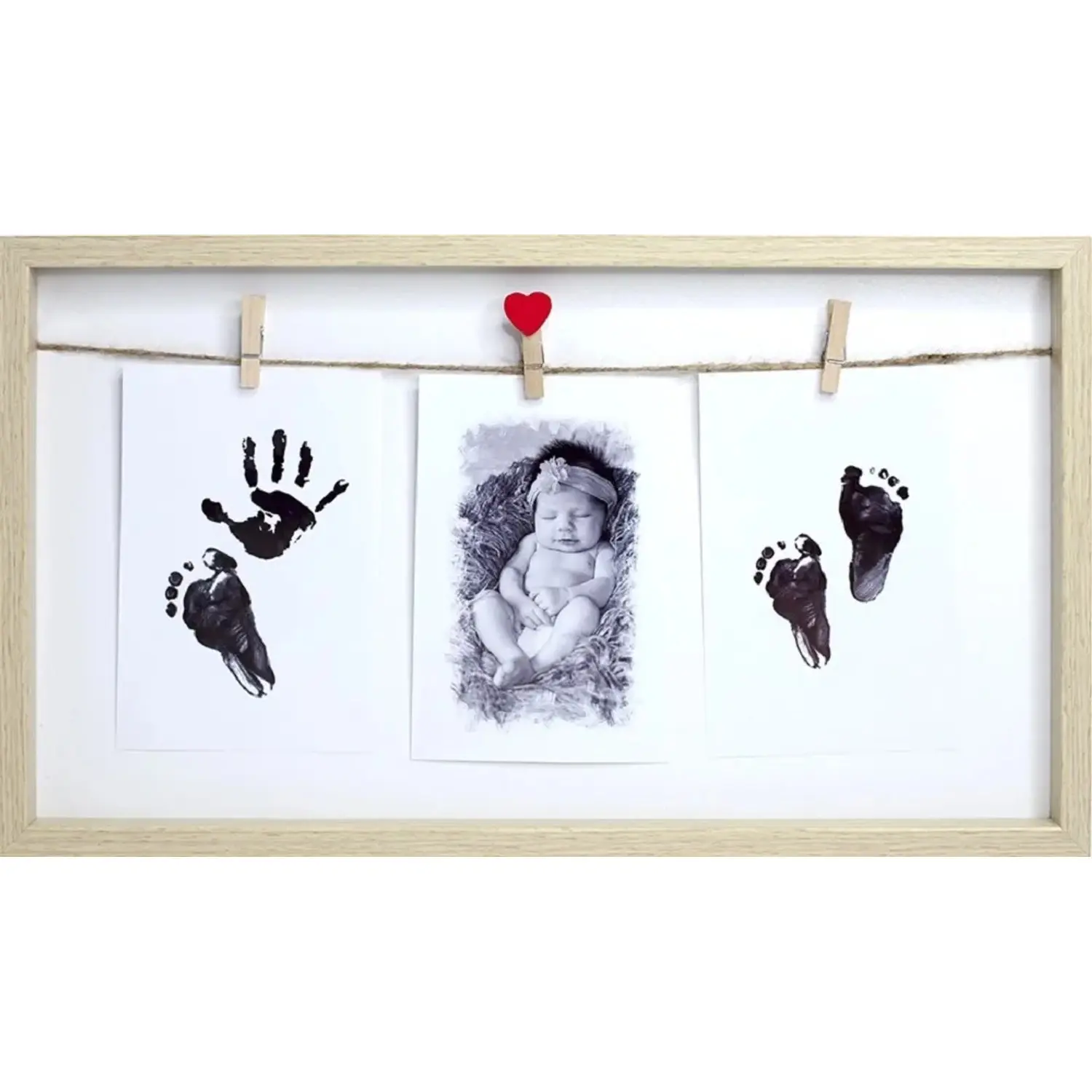 Bondecor Fotorámeček 3 plastový, světlé dřevo 22 x 40 cm