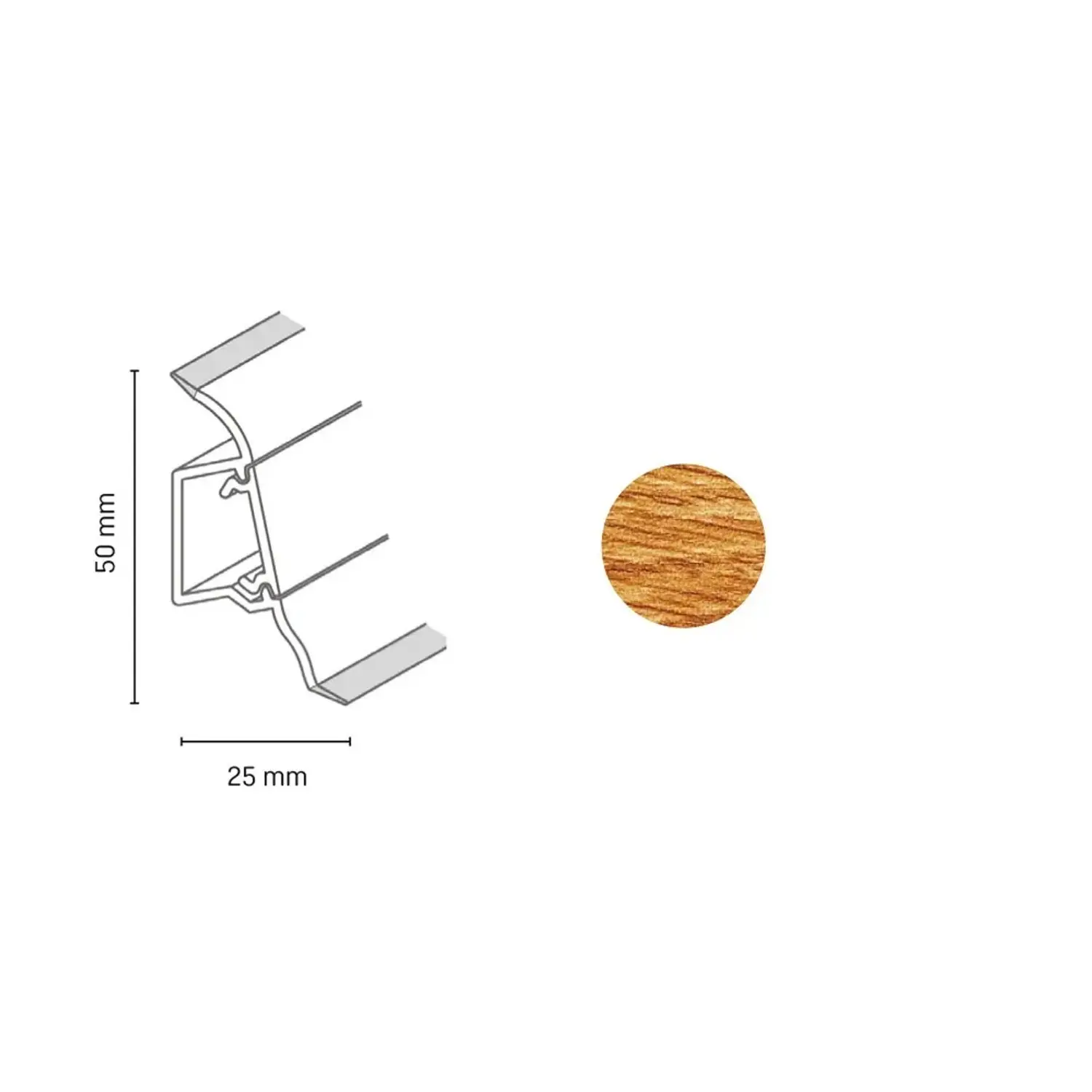 Döllken Profiles Lišta SLK 50 2140 dub labrador 50 x 25 x 2500 mm