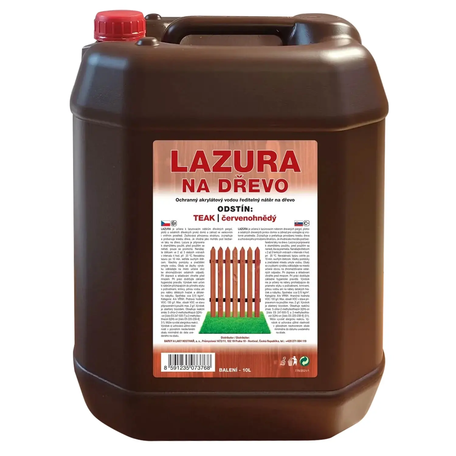 Barvy a Laky Lazura na dřevo teak 10 l