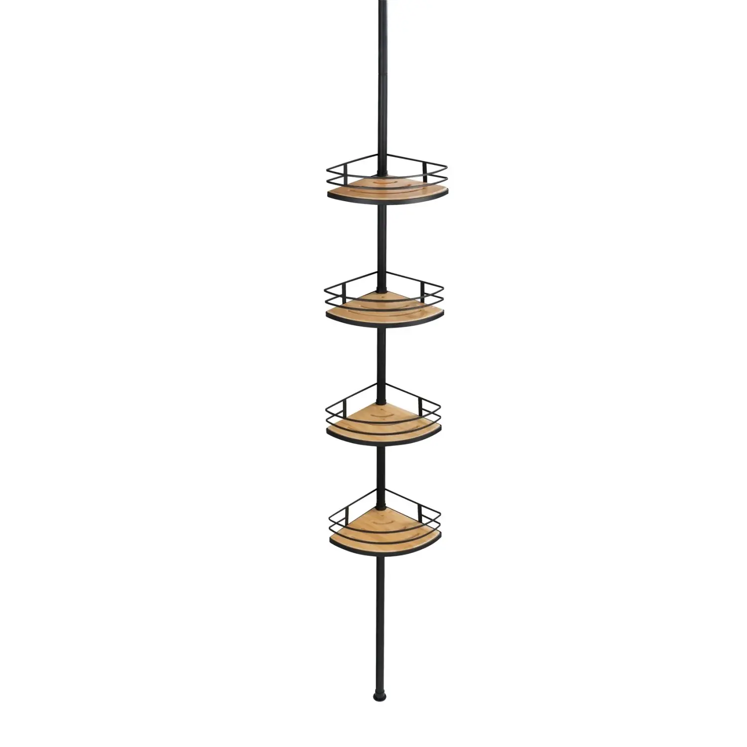 Wenko Teleskopický koupelnový regál Dolcedo, bambus/černá, 64-275 cm