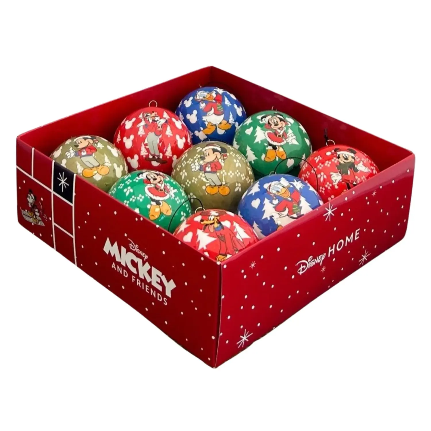 Disney Vánoční ozdoba Vintage Mickey&Friends 7,5 cm, 9 ks