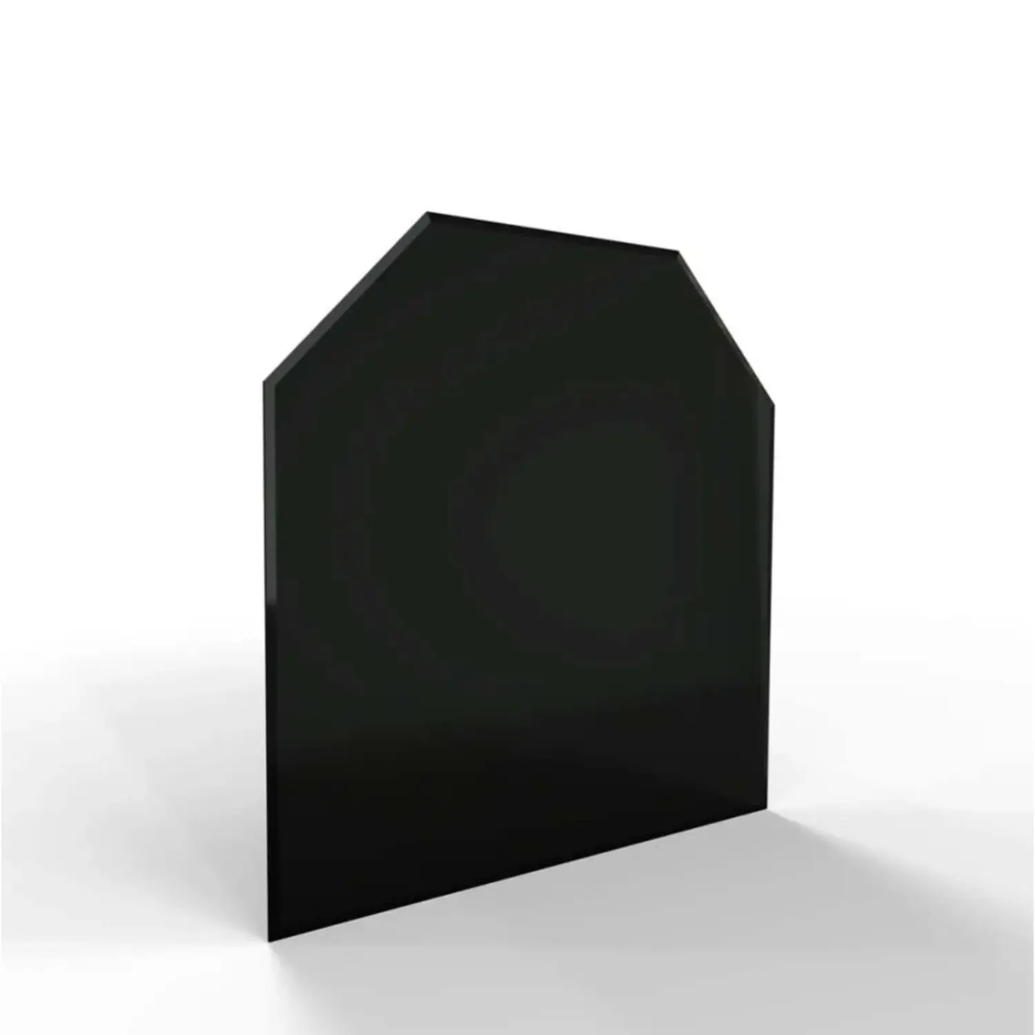 HS Flamingo Sklo pod kamna šestihran, černé, 1000 x 1000 x 6 mm