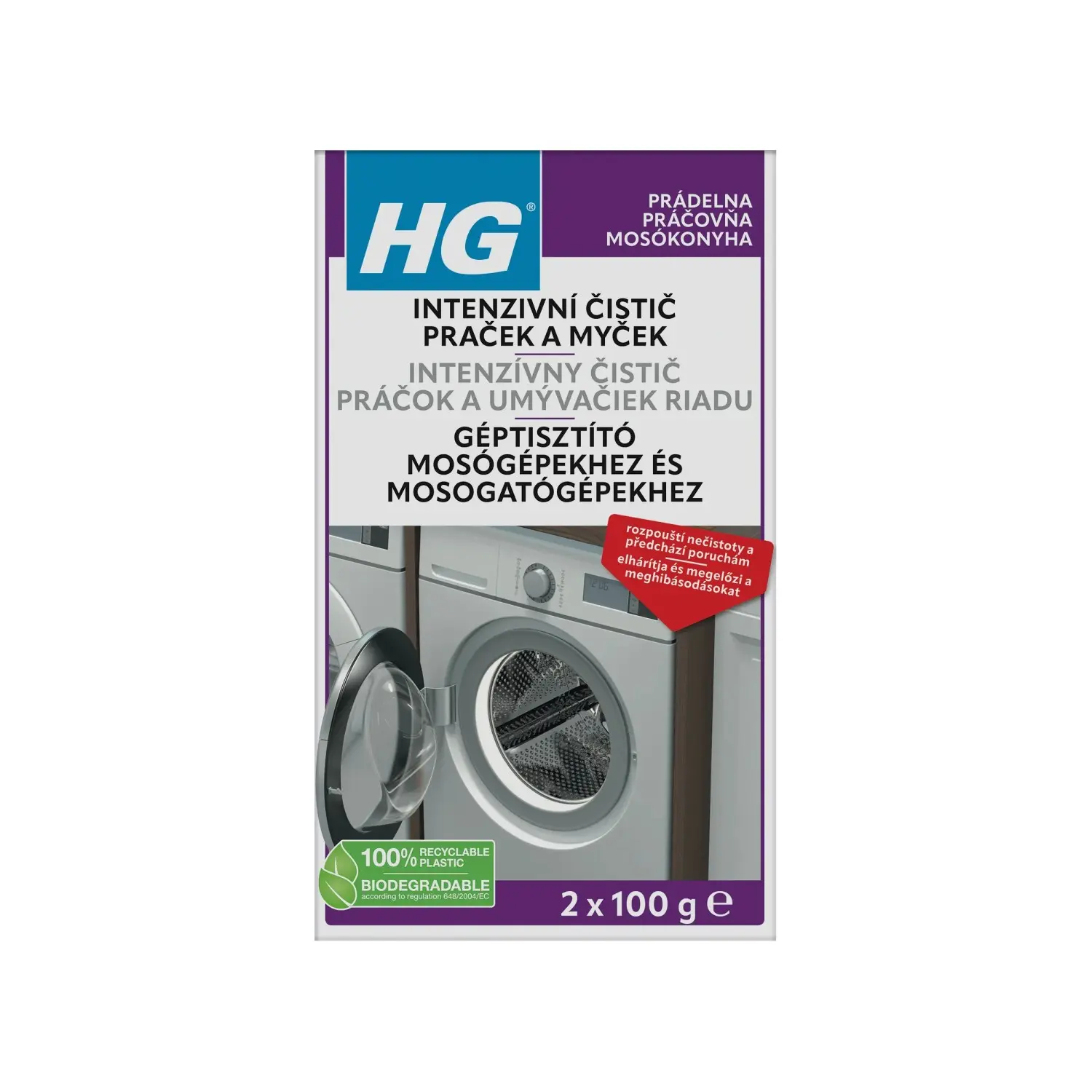 HG Intenzivní čistič praček a myček 2 x 100 g