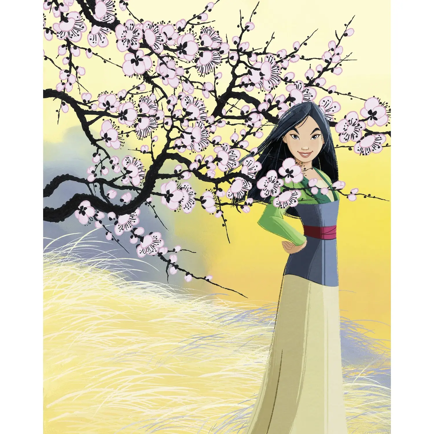 Komar Vliesová fototapeta Disney Mulan Cherry Blossoms 200 x 250 cm