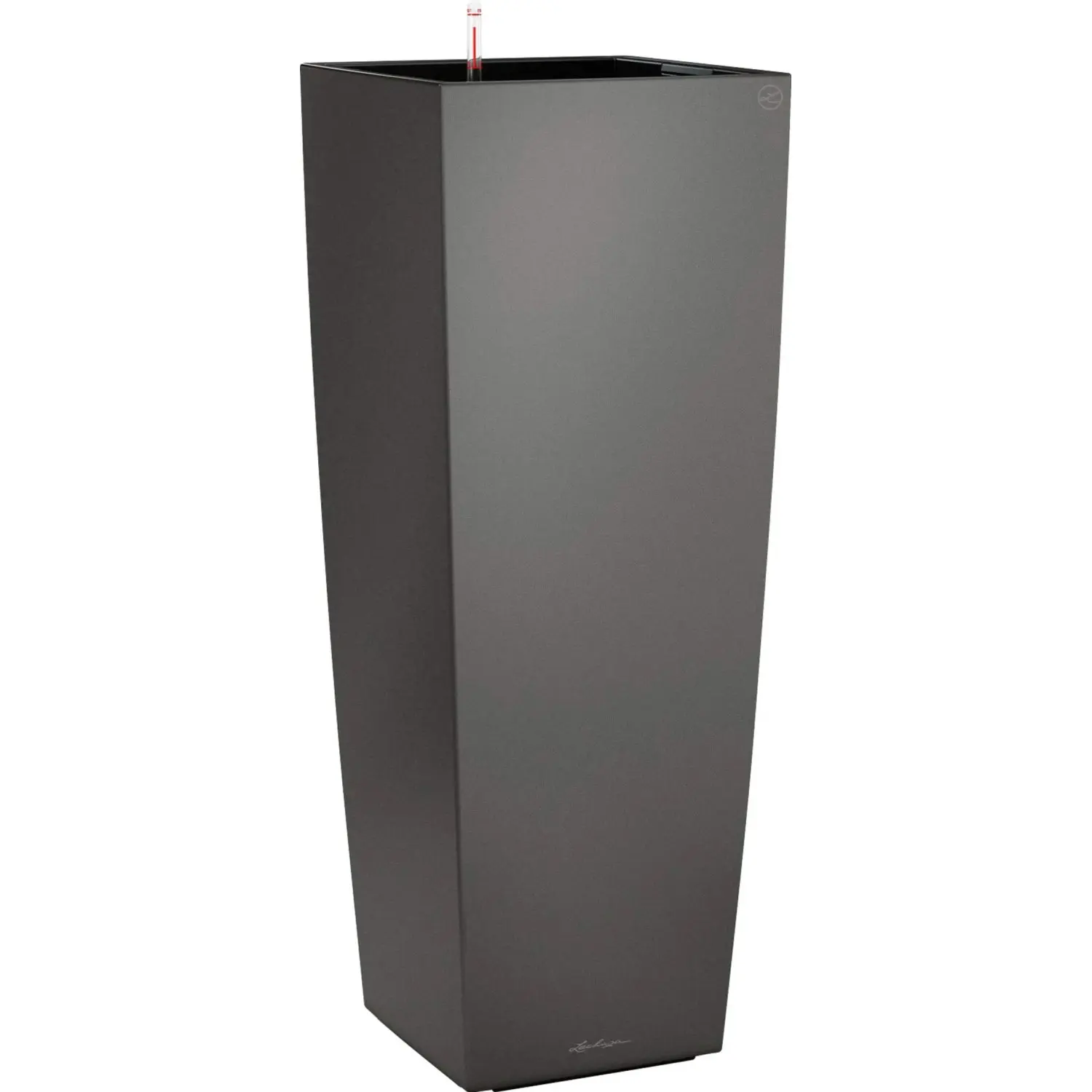Lechuza Květináč Cubico Alto Premium, antracitová metalická, 40 x 40 x 105 cm