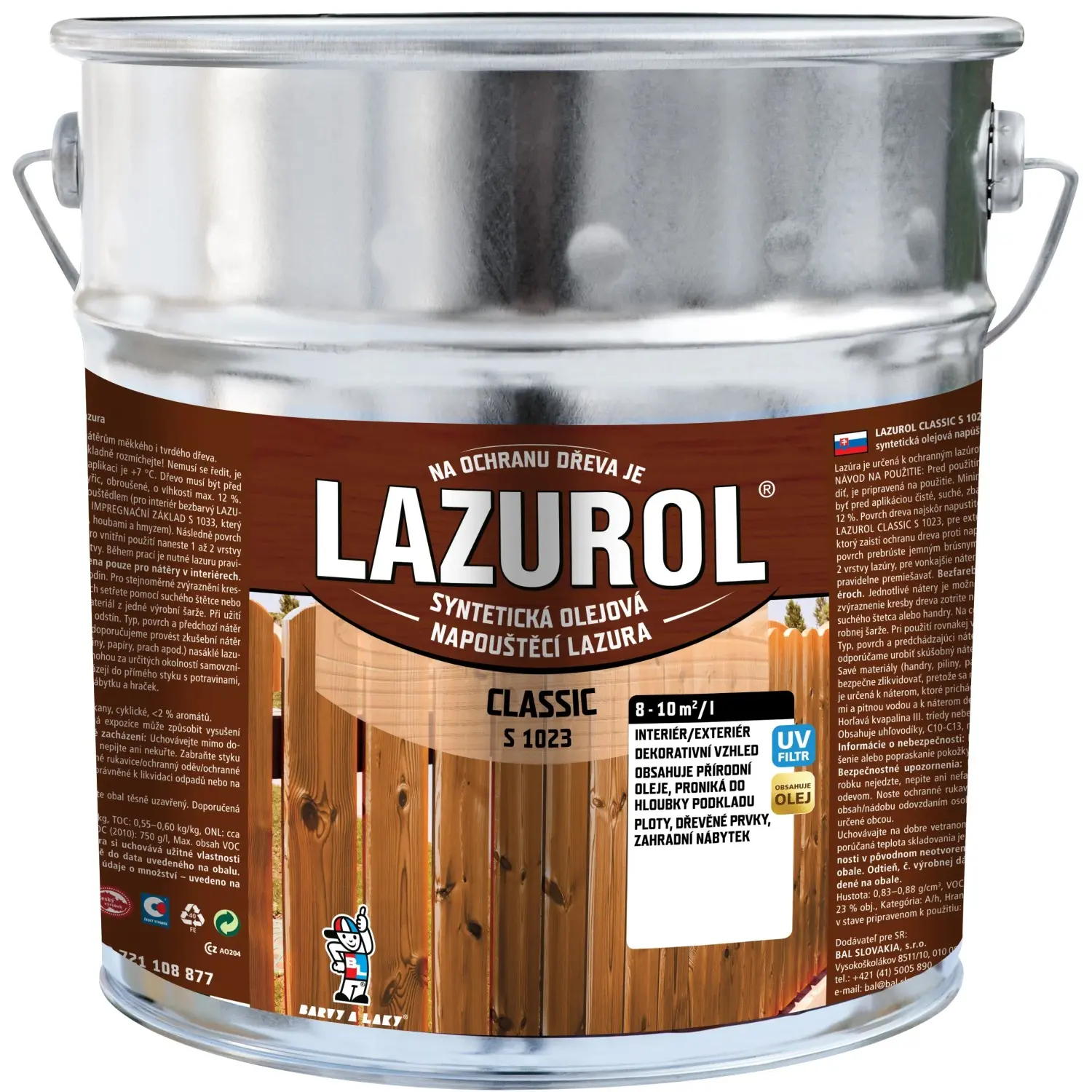 LAZUROL Lazura na dřevo CLASSIC S1023, 0022 palisandr 9 l
