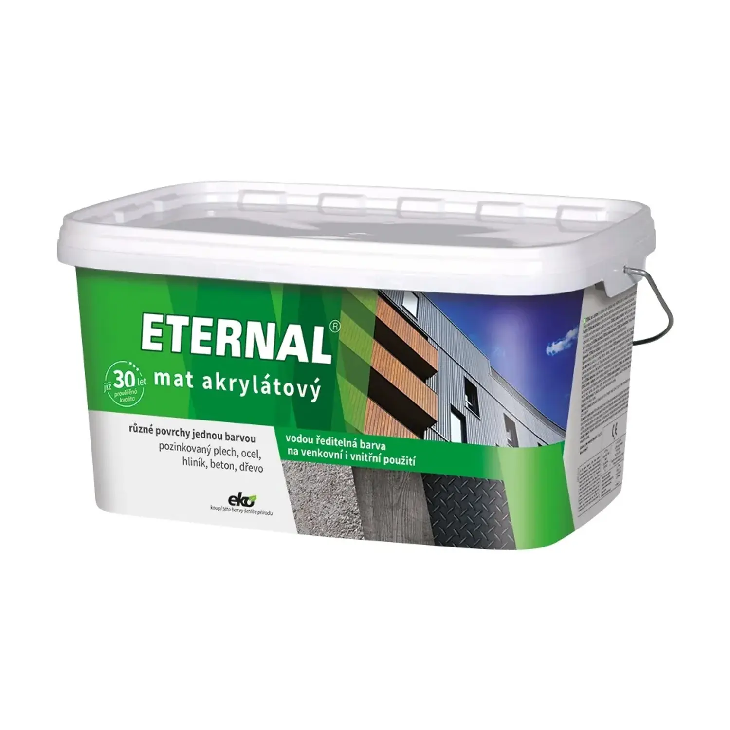 Eternal Univerzální barva na dřevo, kov, beton Mat akrylátový, antracit, 5 kg
