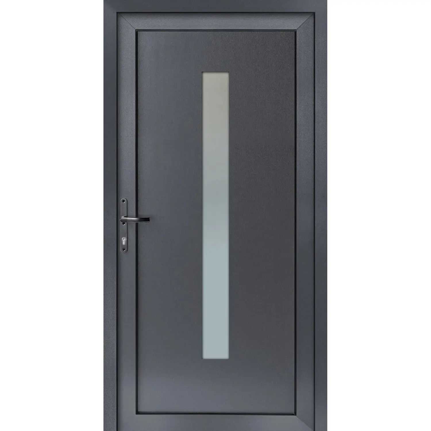 TeraGlass Plastové vedlejší vchodové dveře 6komorové antracit/bílá 100x210 cm, L