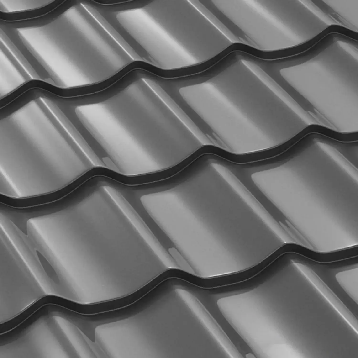 COVERNIT Plechová střešní krytina CLASSIC Tile RAL 7024 grafitová 1200 x 1200 mm