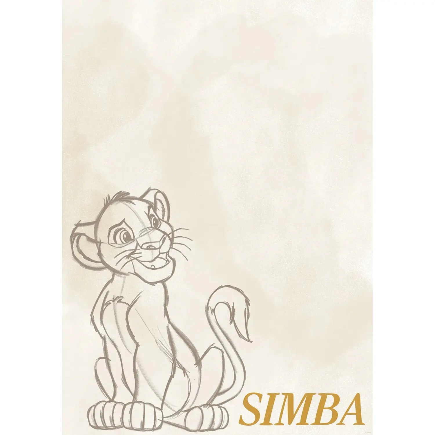 Komar Plakát Disney The Lion King Simba Sketch 50 x 70 cm