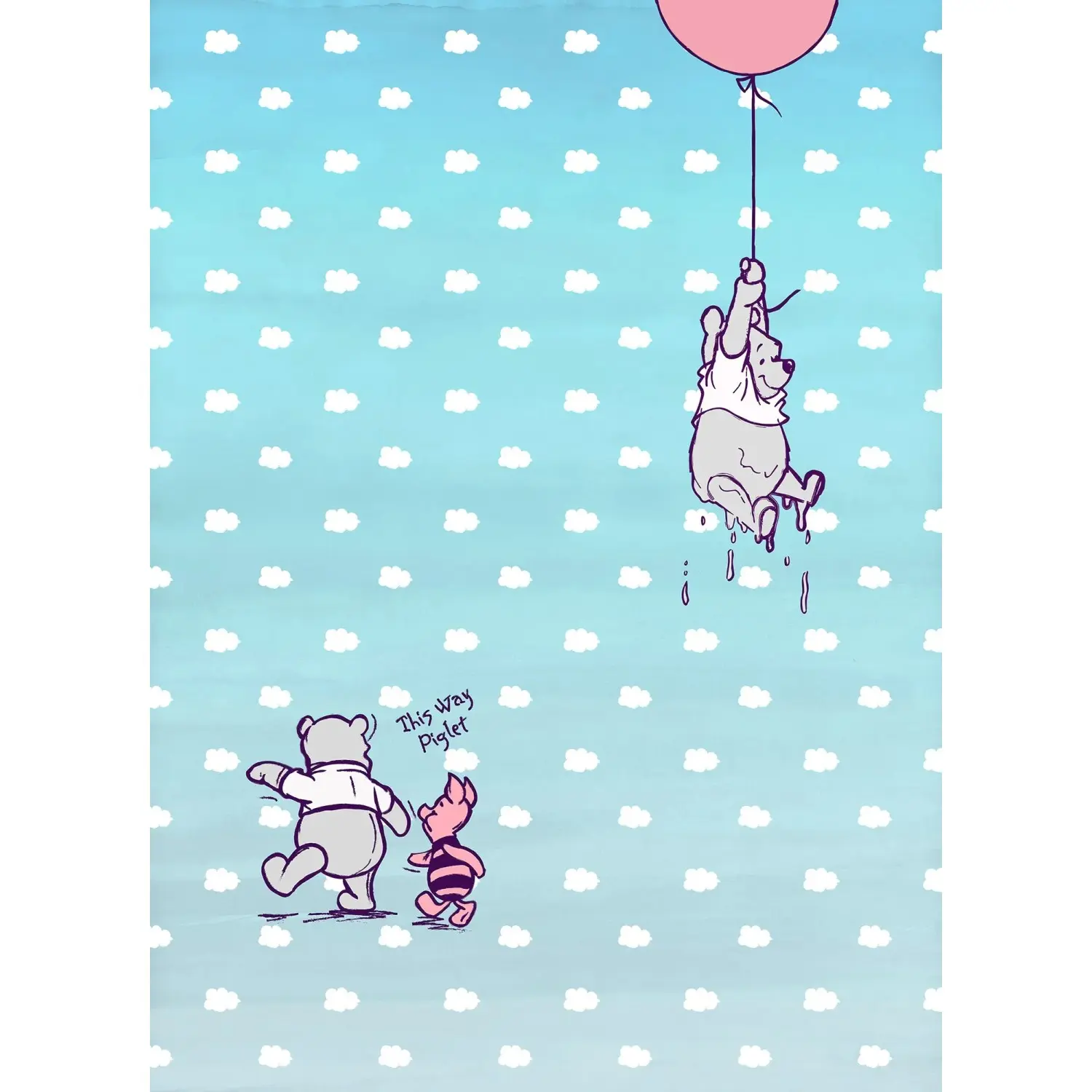 Komar Papírová fototapeta Winnie the Pooh Piglet, 184 x 254 cm
