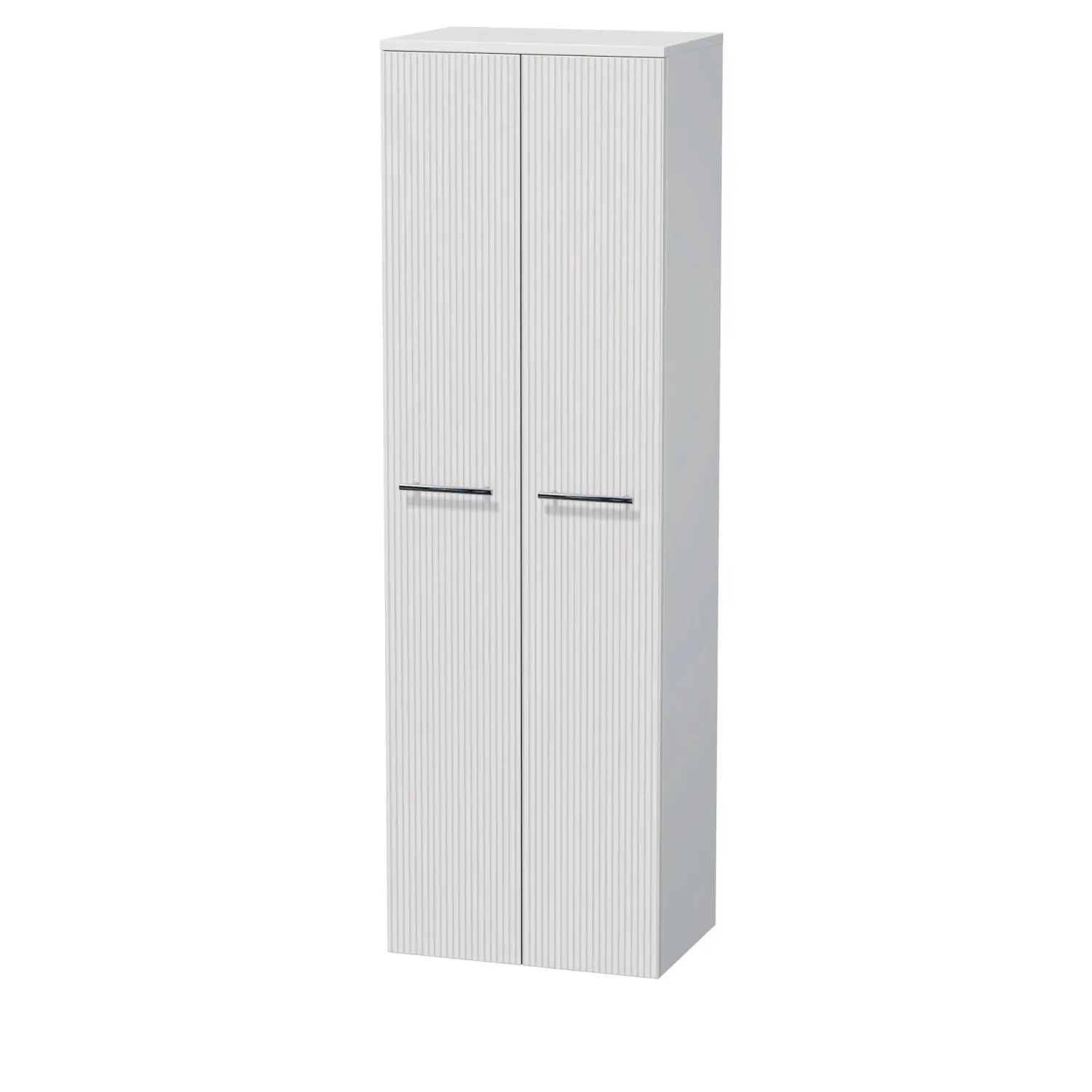 INTEDOOR Vysoká skříň BEE, úchyt chrom, 2 dveře, š. 50 cm, bílá 3D pruhy