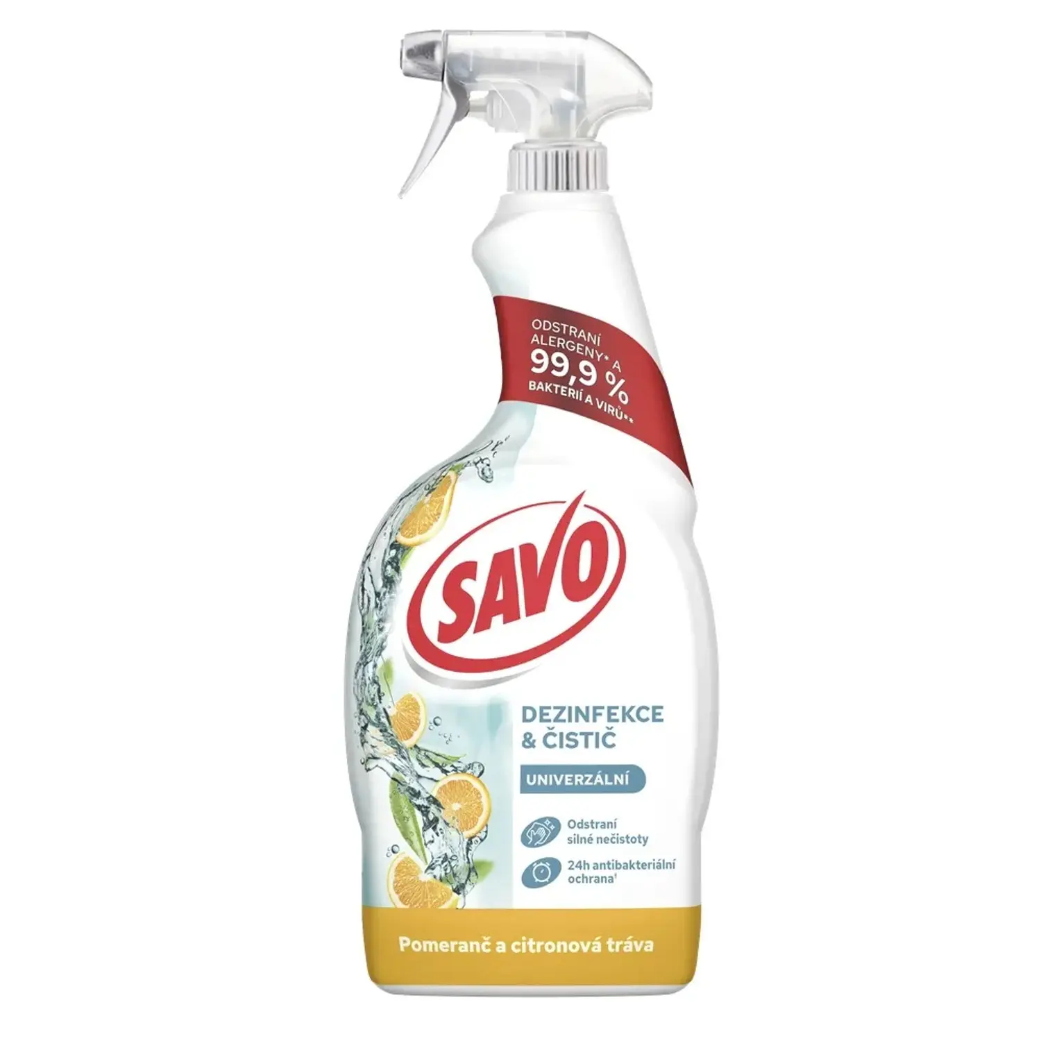SAVO Univerzální dezinfekce a čistič Pomeranč a citronová tráva 700 ml
