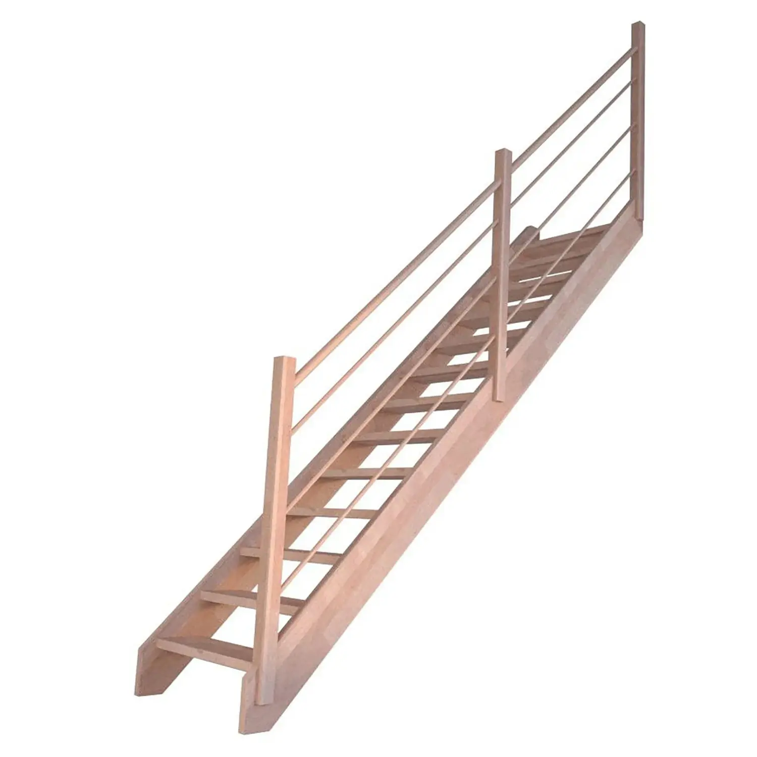 StarWood Schody Mykonos Pro bukové rovné 80cm otevřené dřev. design. zábradlí P