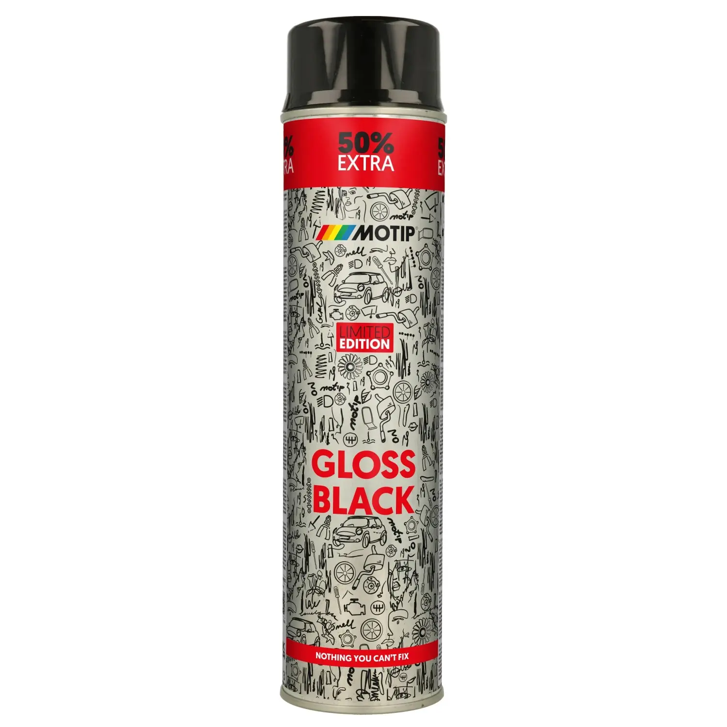 Motip Nitro-combi sprej na kontrastní lakování M Rallye 600 ml, (RAL9005) černý