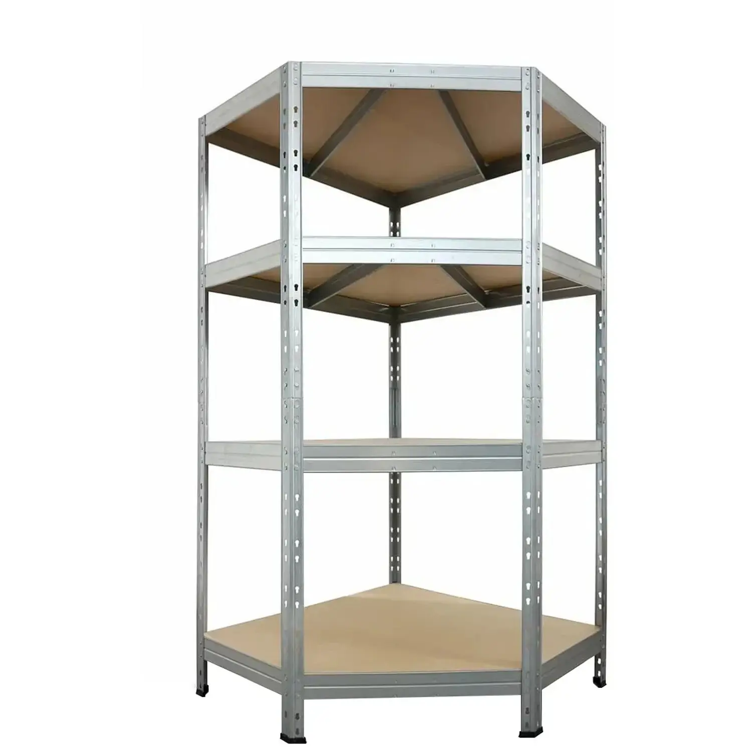 AR Shelving Rohový kovový regál RIVET pozink. 4 police 250kg 180x90x45x65cm