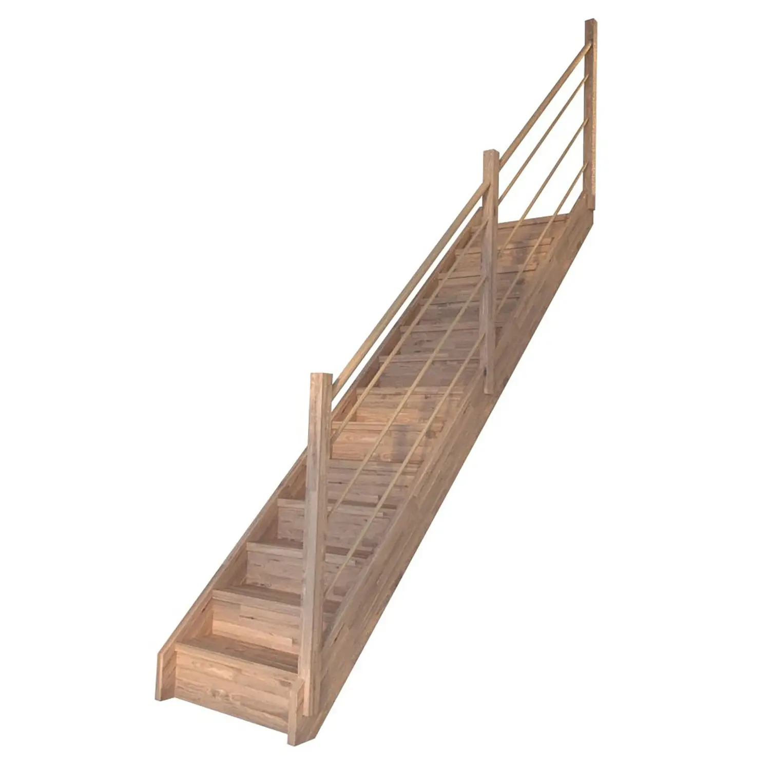StarWood Schody Mykonos Pro dubové rovné 80cm uzavřené dřev. design. zábradlí P