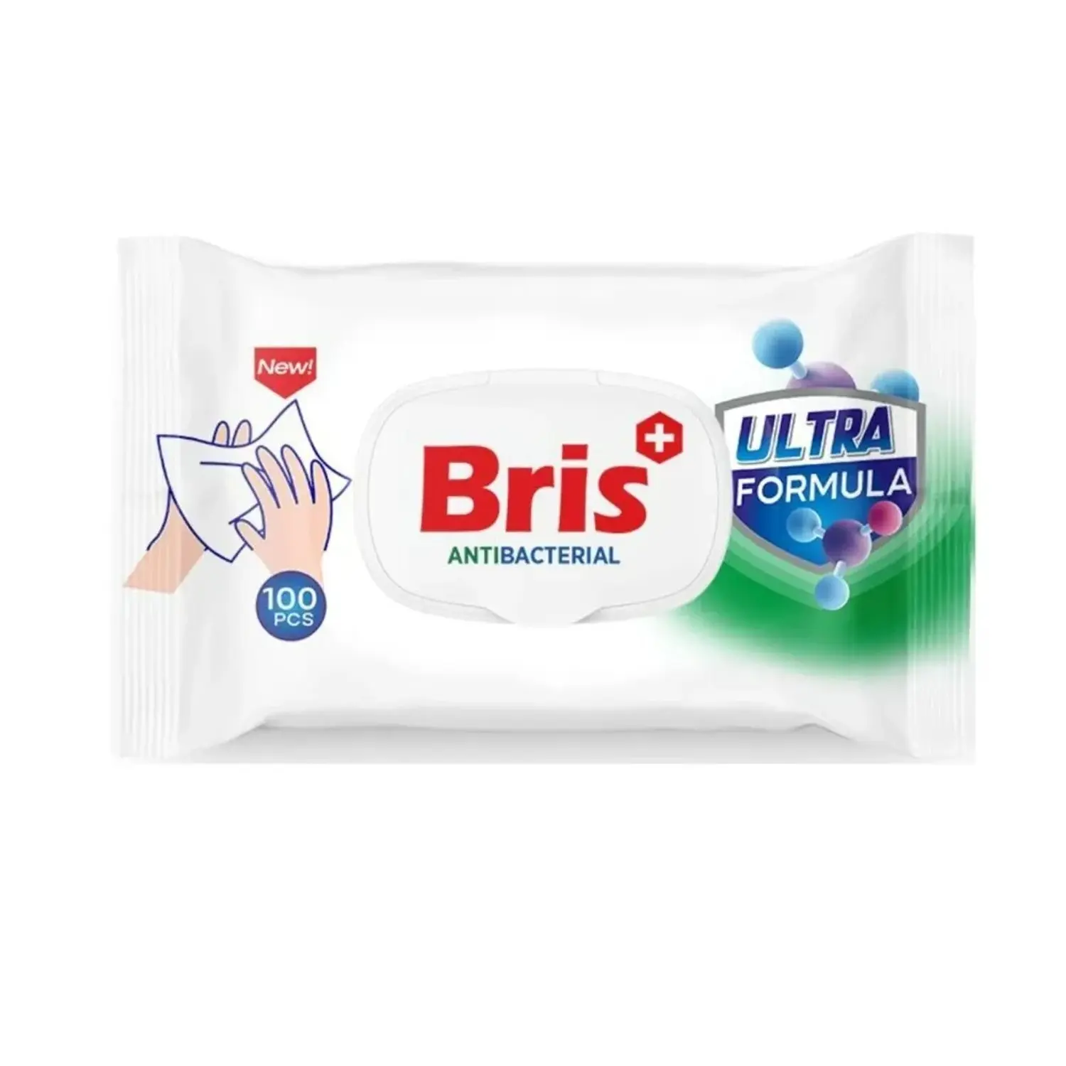 Bris Hygienické vlhčené ubrousky s klipem, 100 ks