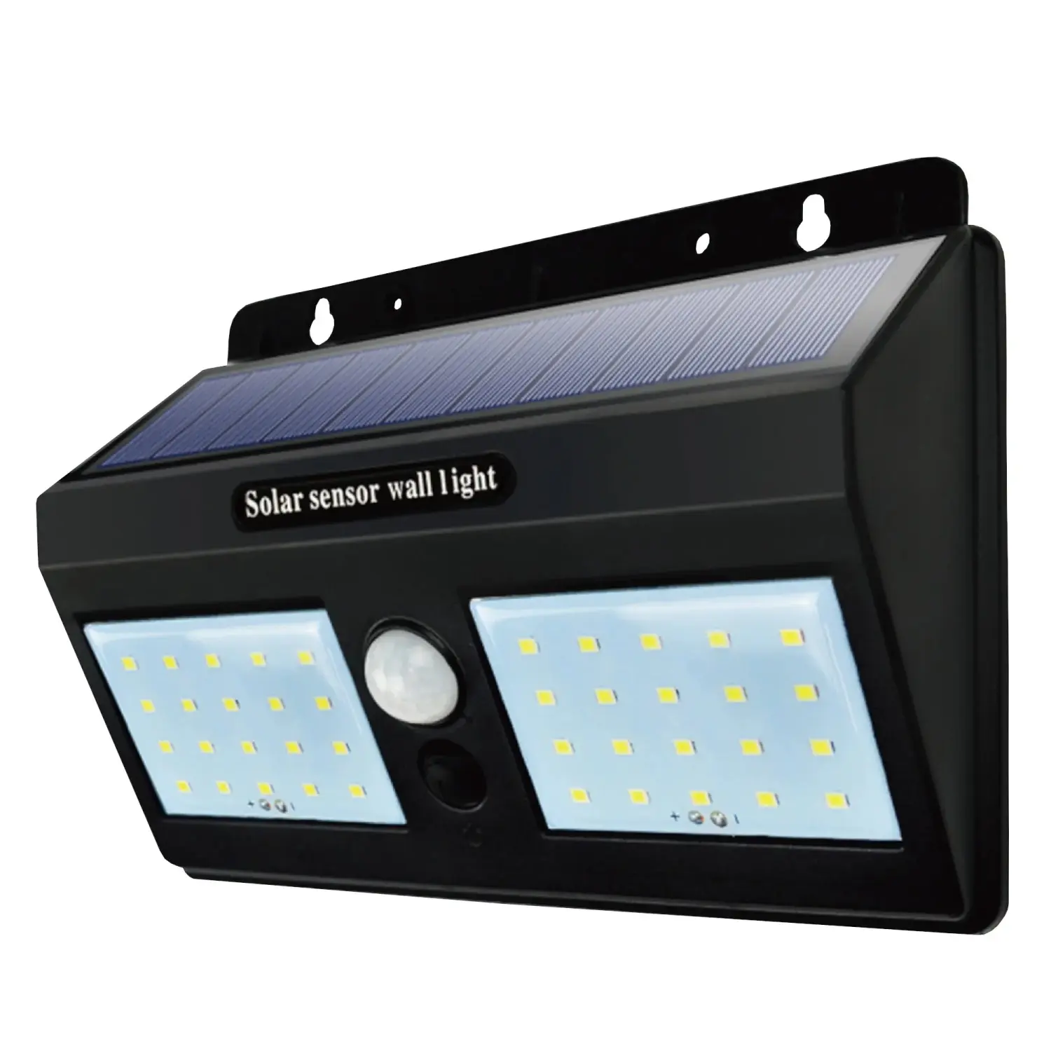 Duwi Solární LED svítidlo TWIN se senzorem, 4 W, IP44, černá, 19,5 x 11,9 cm