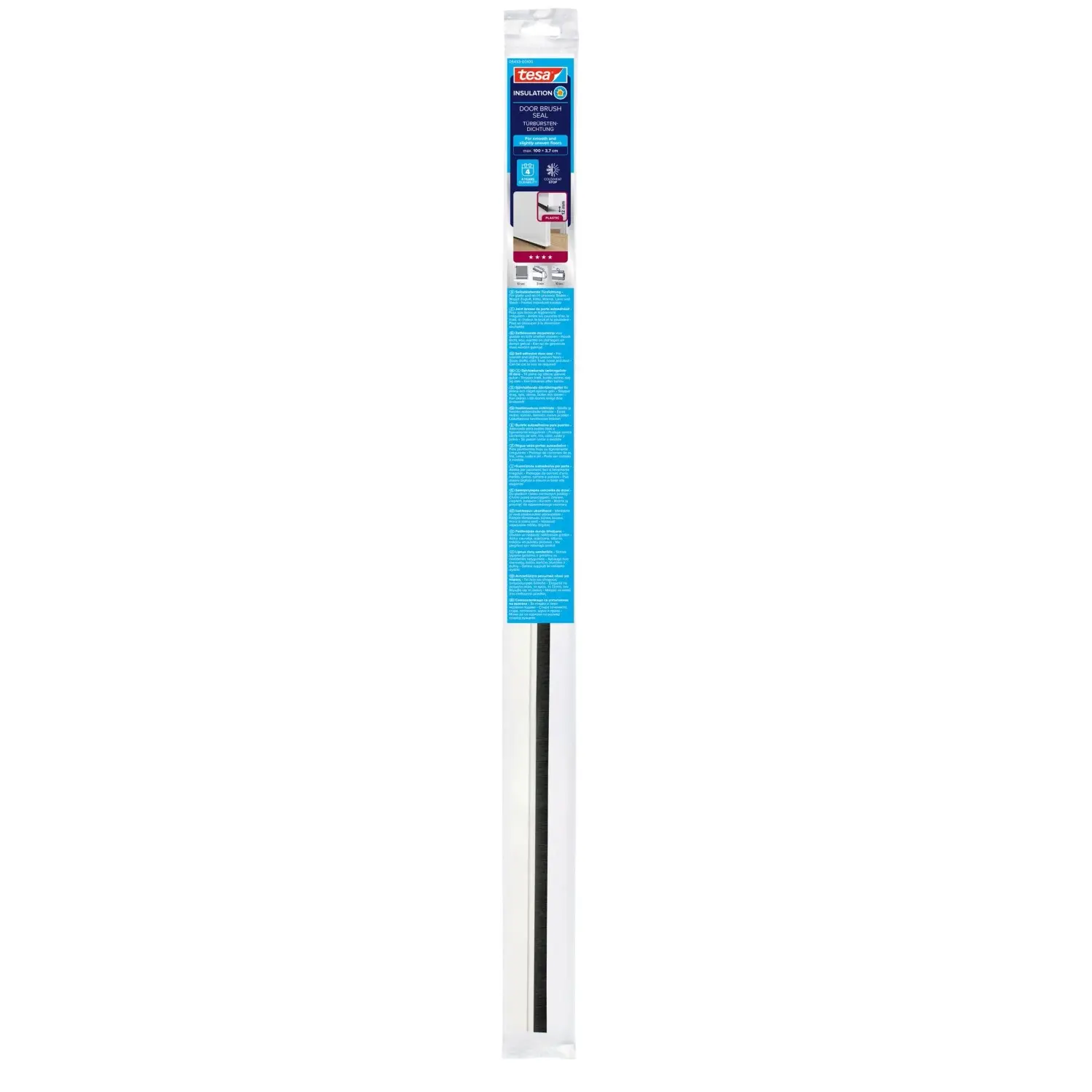 tesa Kartáčová těsnicí lišta pod dveře INSULATION, bílá, 1 m x 37 mm