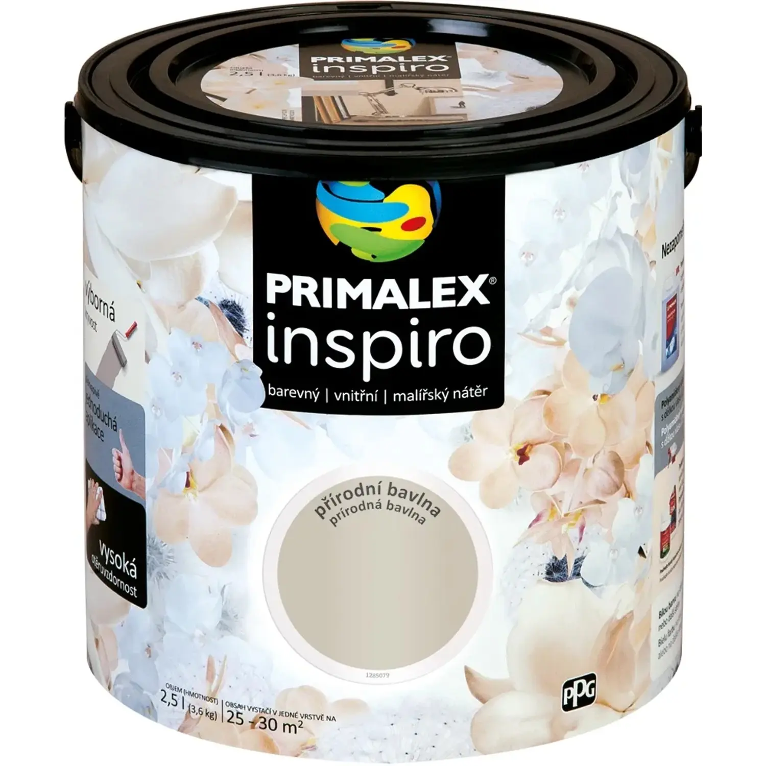 PRIMALEX Barevný vnitřní malířský nátěr Inspiro přírodní bavlna 2,5 l