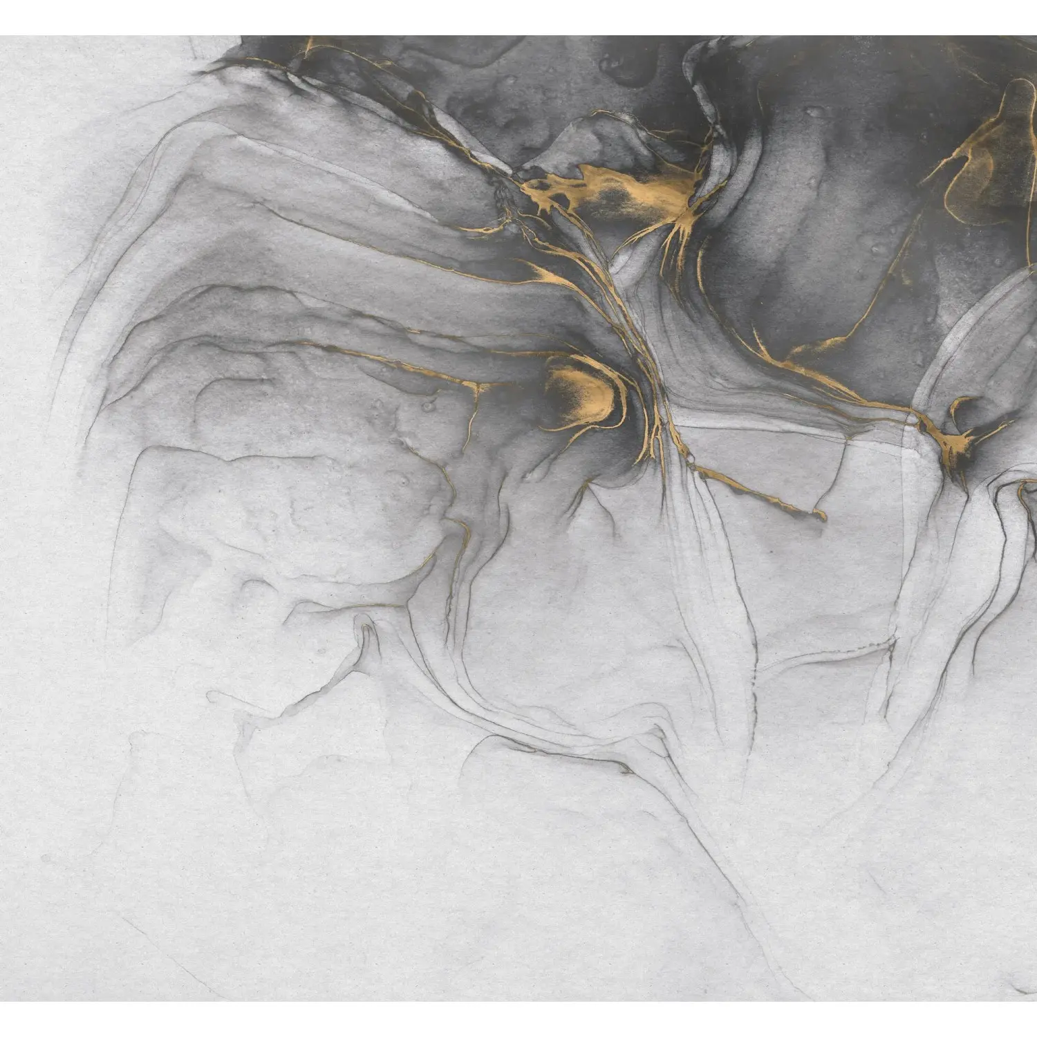 Komar Vliesová fototapeta Ink Gold Flow 300 x 280 cm