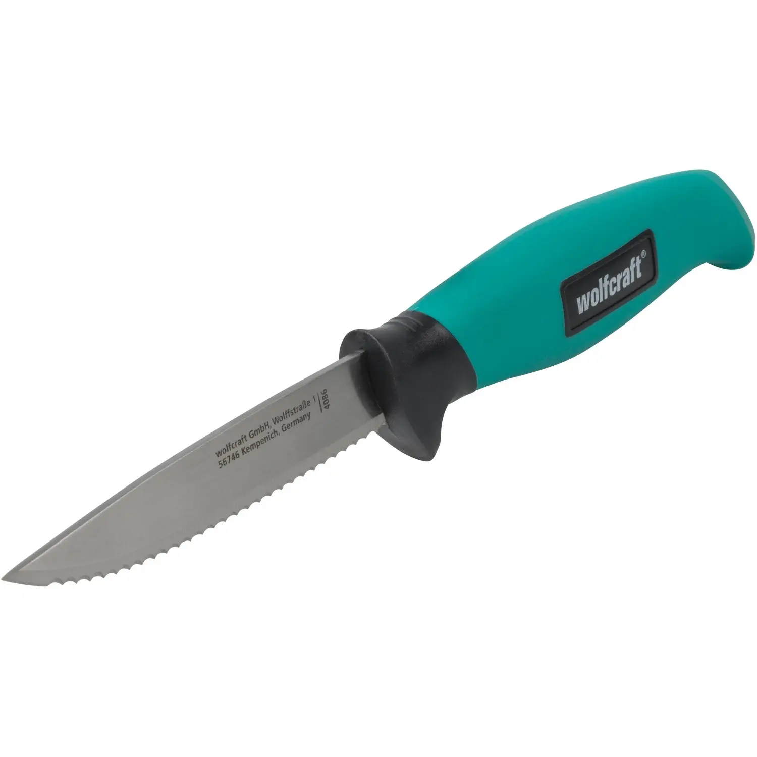 Wolfcraft Outdoorový nůž s ozubenou čepelí a pouzdrem, čepel 95 mm