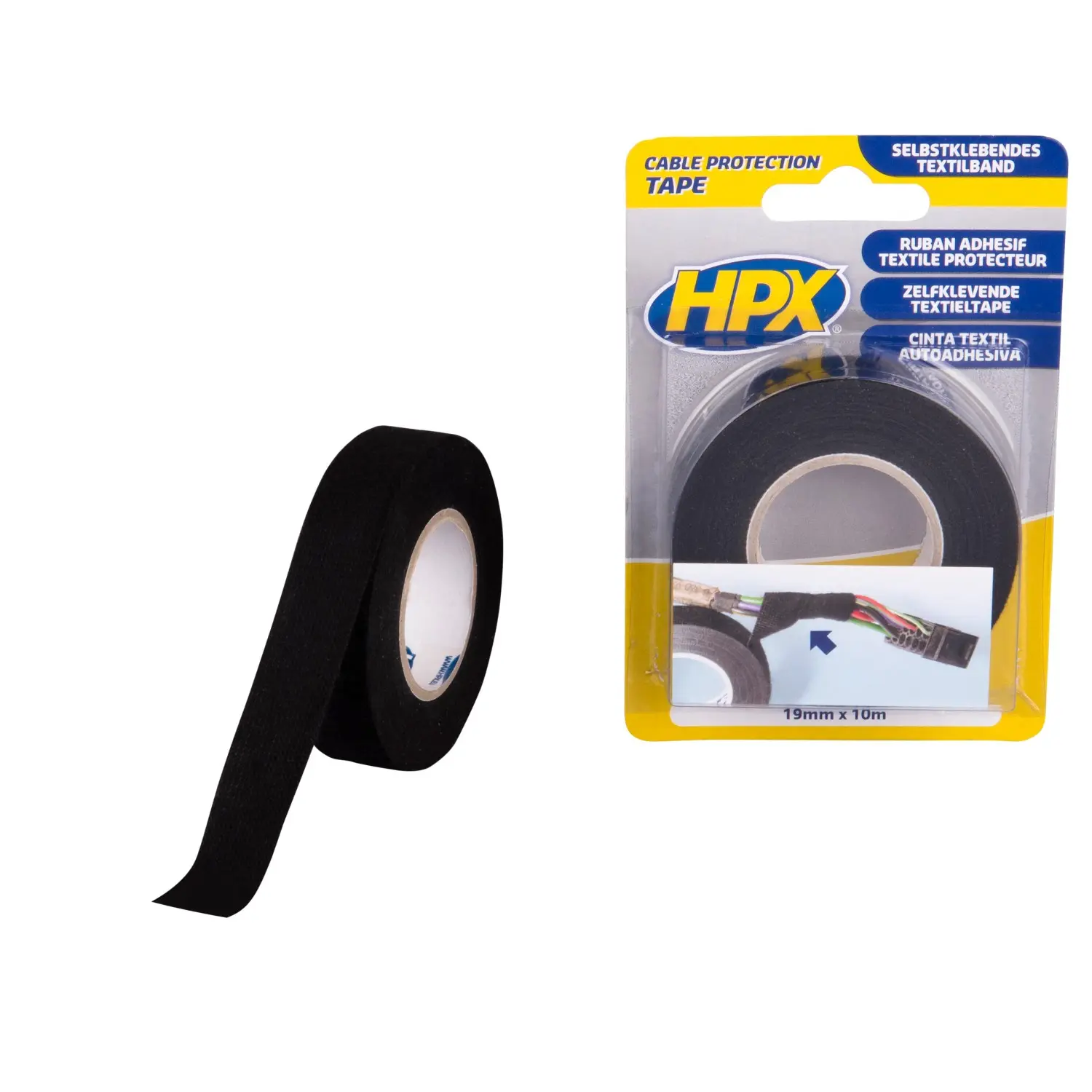 HPX Páska na kabely, černá, 19 mm x 10 m