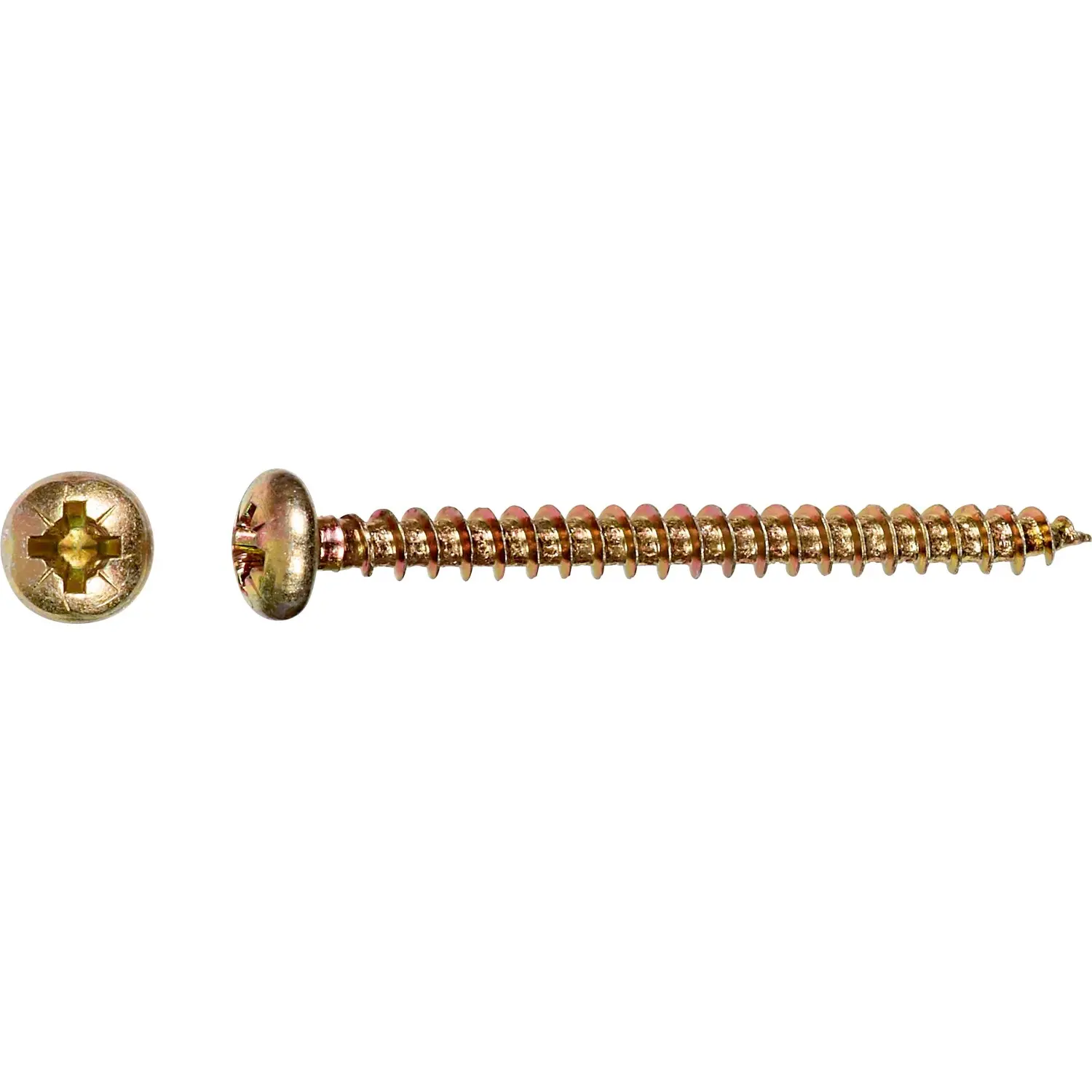 Uni vrut s půlkulatou hlavou PZ2 plný závit žlutě pozinkovaný 5 x 40 mm, 12 ks