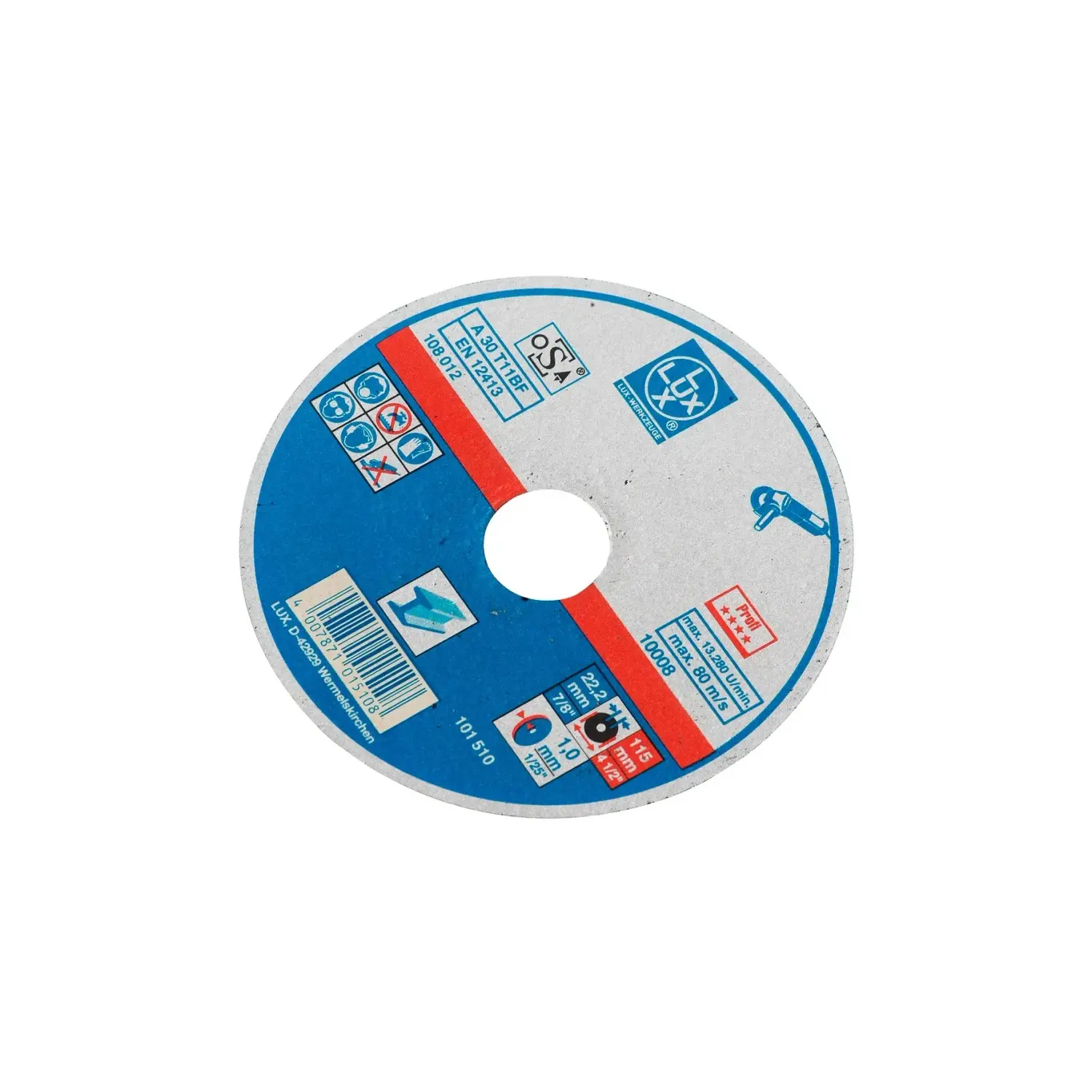 LUX-TOOLS Řezný kotouč vyztužený tkaninou 115 mm extra tenký