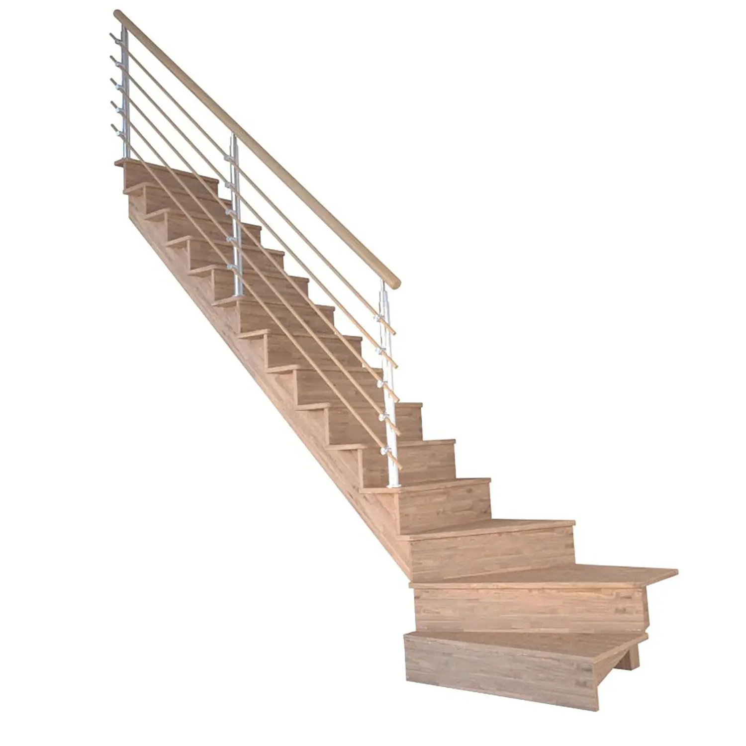 StarWood Schody Lindos Pro dubové levé 80cm uzavřené design. dřev. zábradlí