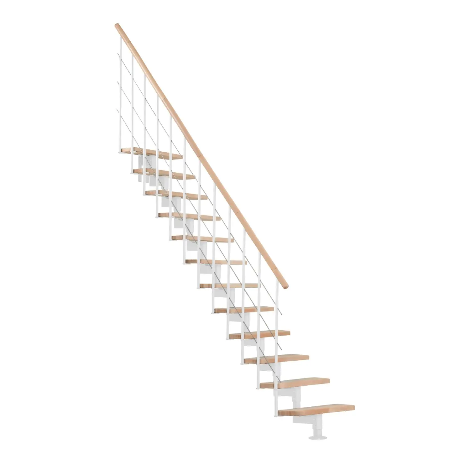 Minka STAIRS Přímé modulové schodiště Style buk/bílá, 304,2 cm
